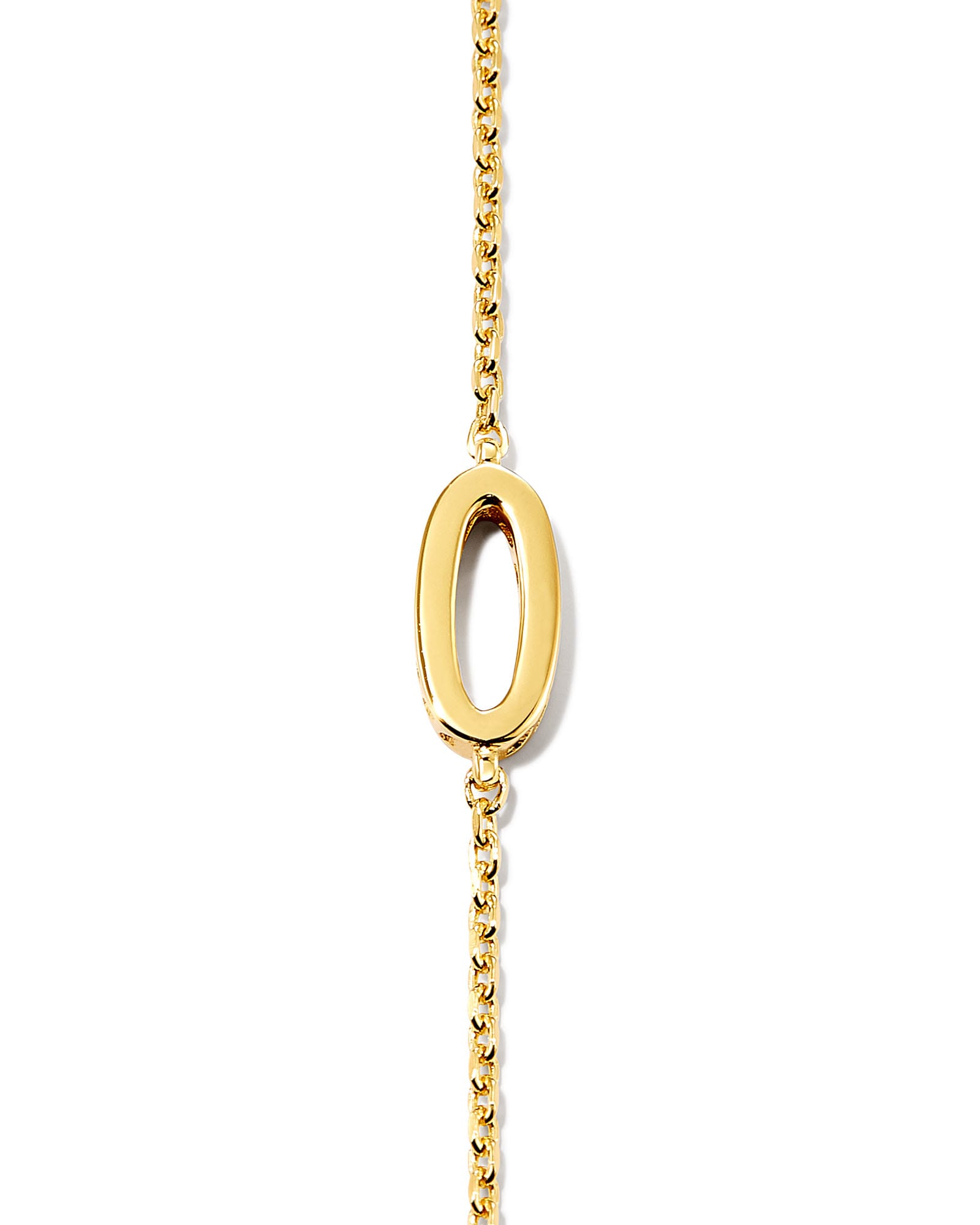 Letter O Inline Initial Necklace in 18k Gold Vermeil image number 2.0