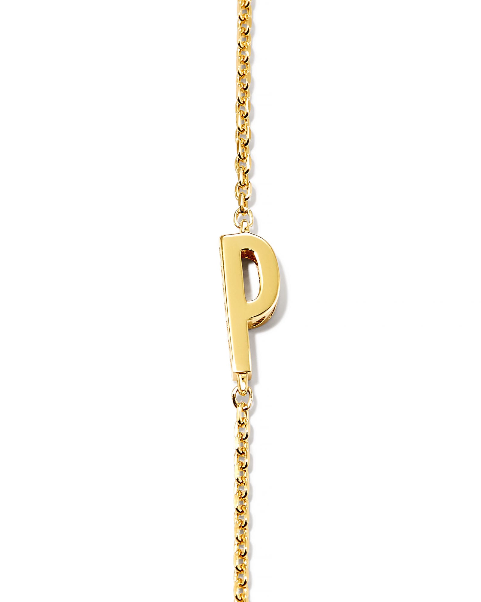 Letter V Inline Initial Necklace in 18k Gold Vermeil