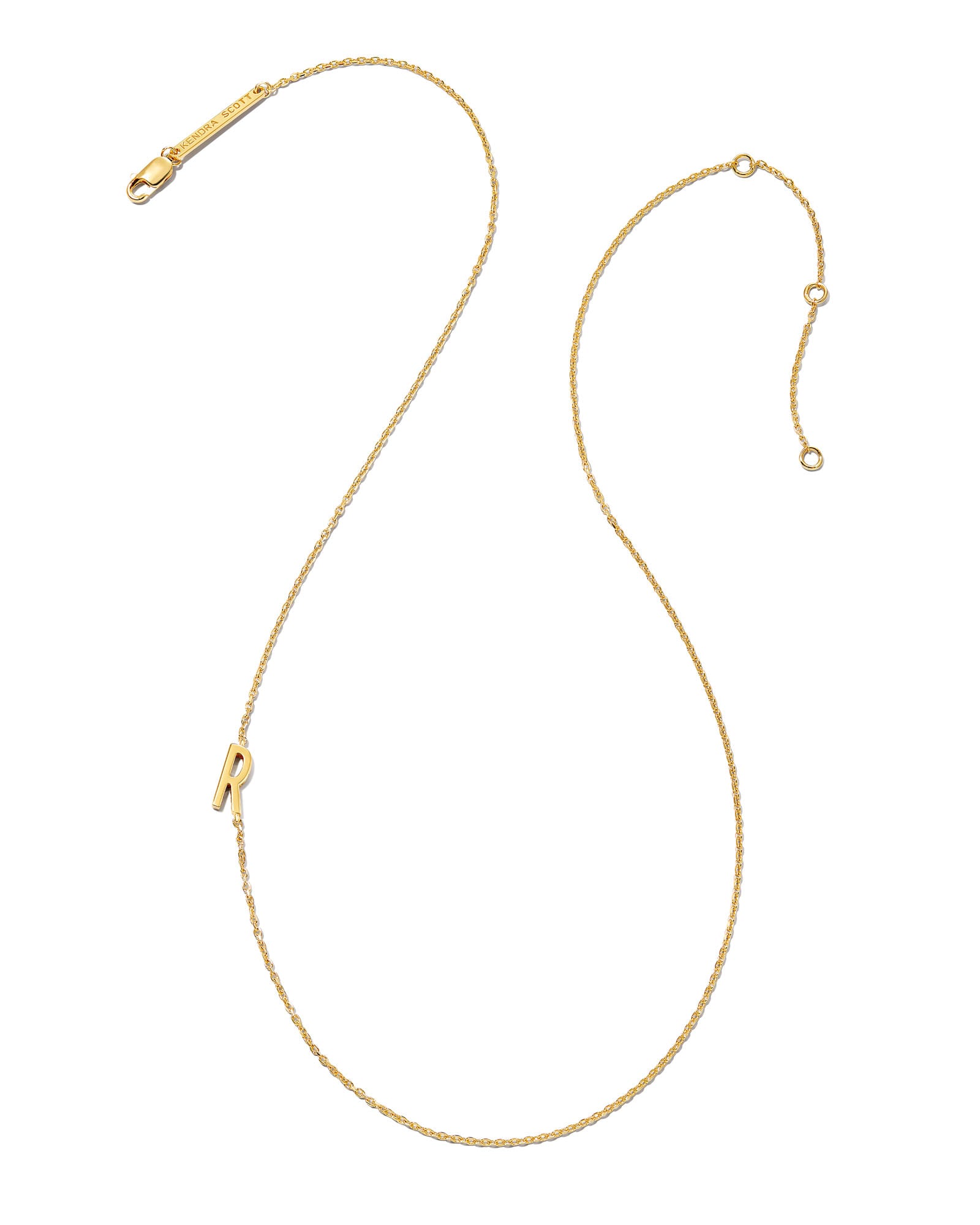Letter A Inline Initial Necklace in 18k Gold Vermeil