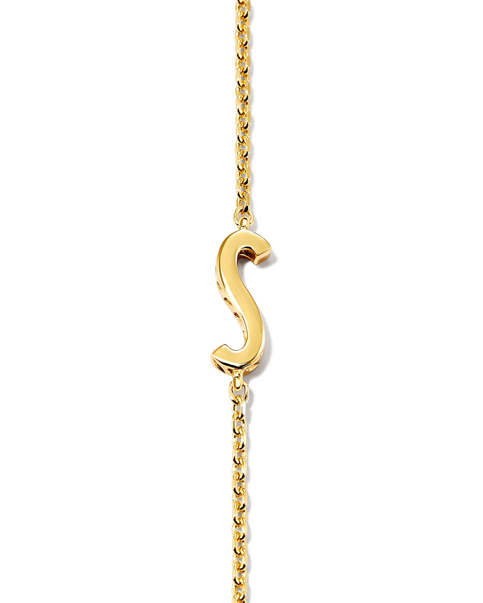 Letter A Inline Initial Necklace in 18k Gold Vermeil