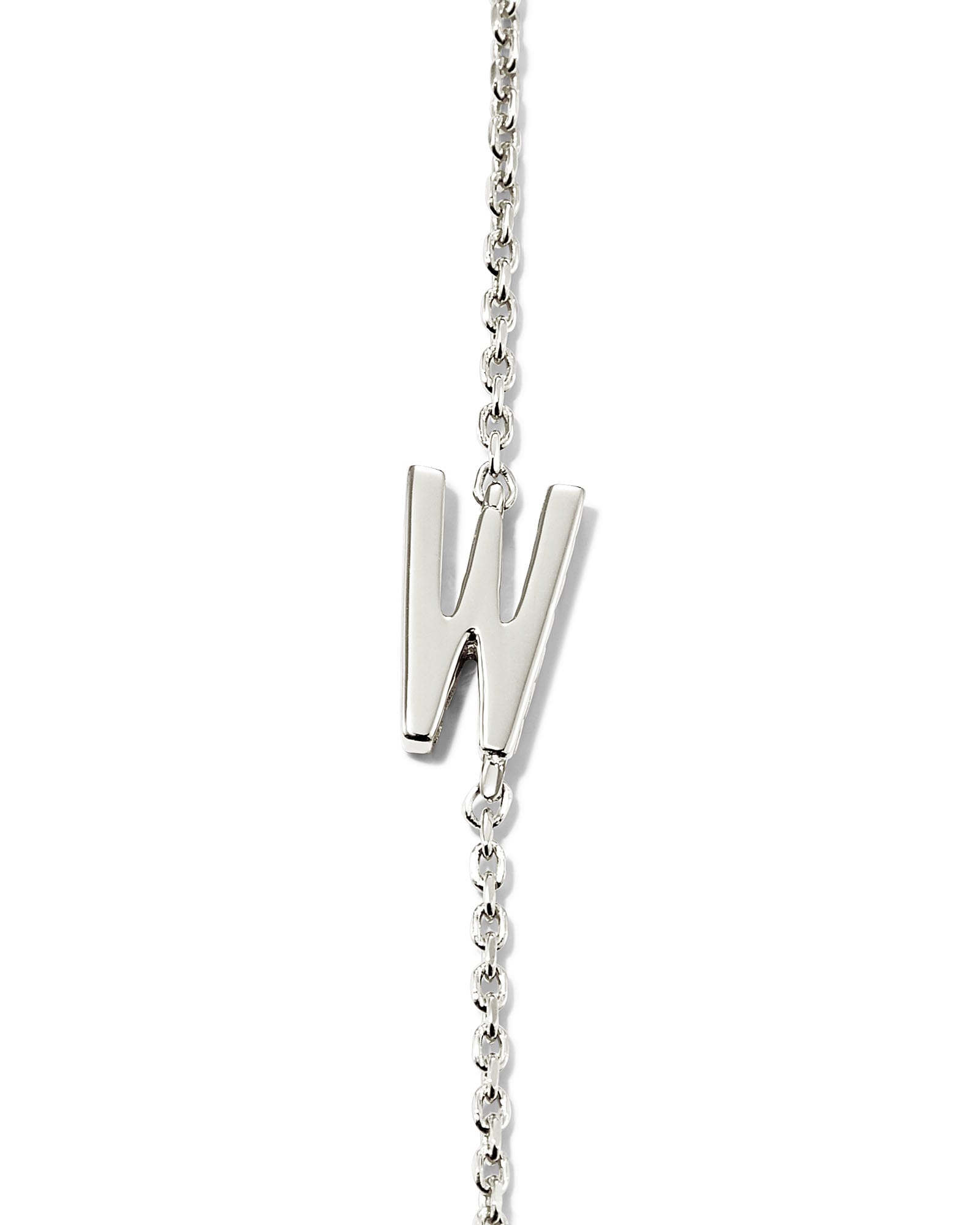 ネックレス・ペンダント Numbering Western Flower Link Necklace #8770 SA5B0012 Letter W Inline Initial Necklace in Sterling Silver | Kendra