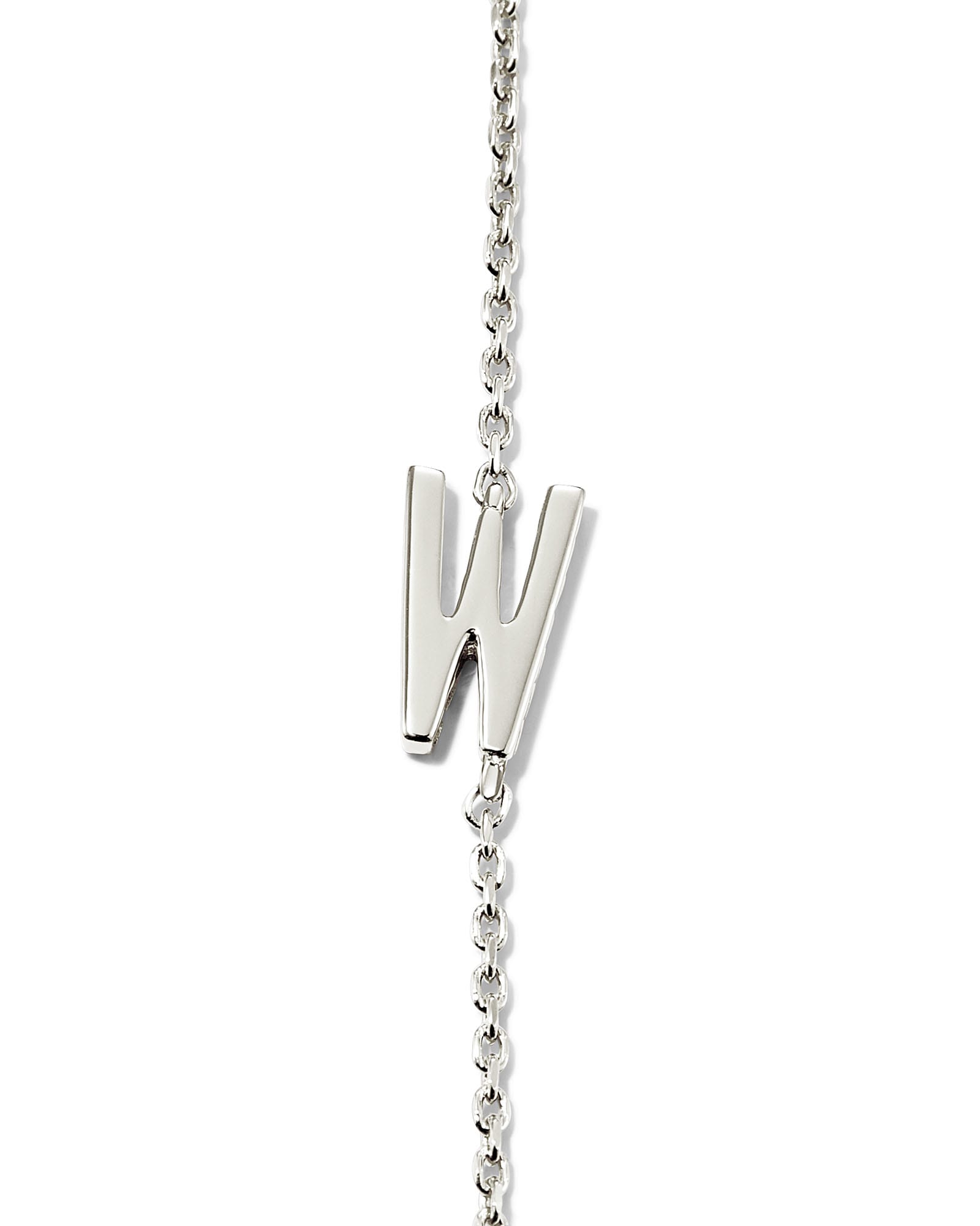 Sterling Silver Letter V Necklace