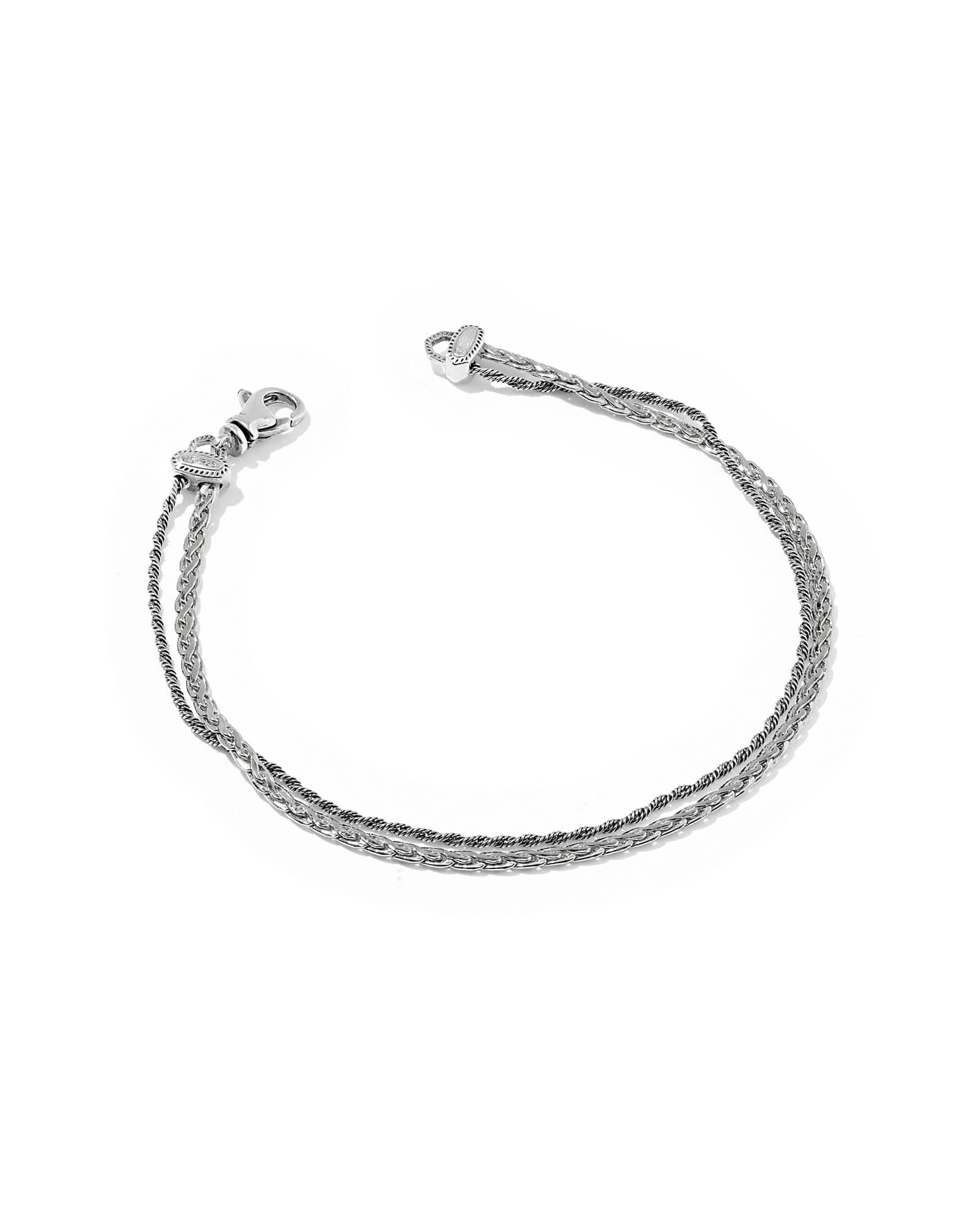 Textured Sterling Silver Chain Bracelets