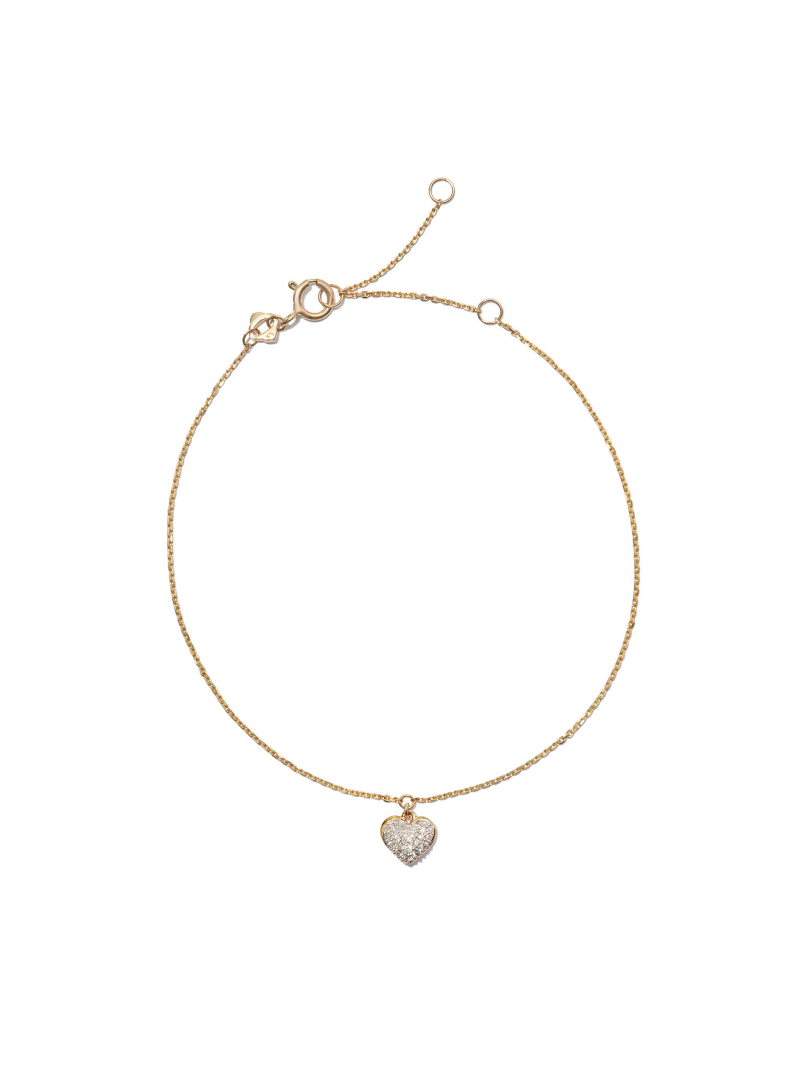 Madeline 14k Yellow Gold Delicate Chain Bracelet in White Diamond