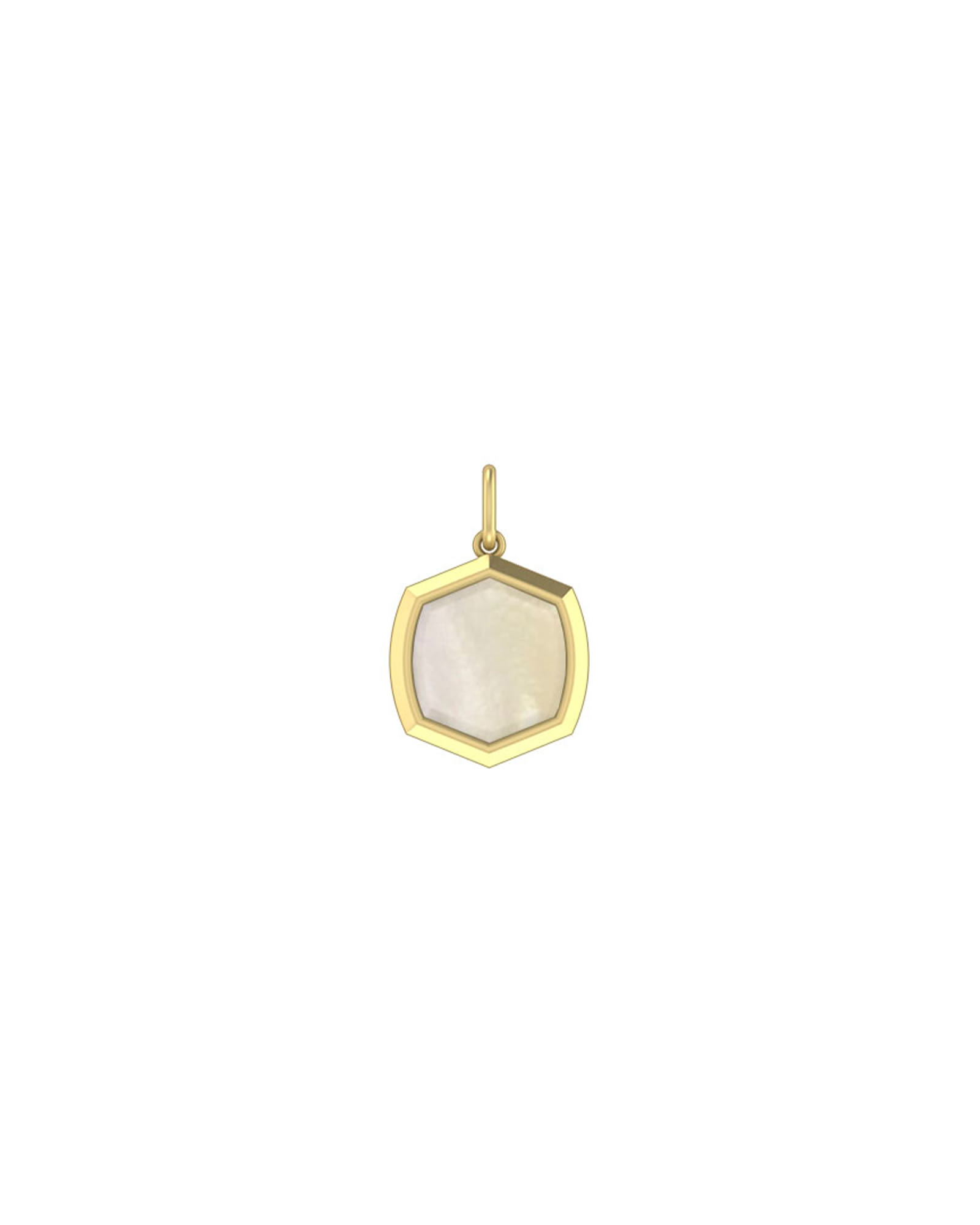 Davis 11mm 18k Gold Vermeil Stone Charm in Ivory Mother-of-Pearl