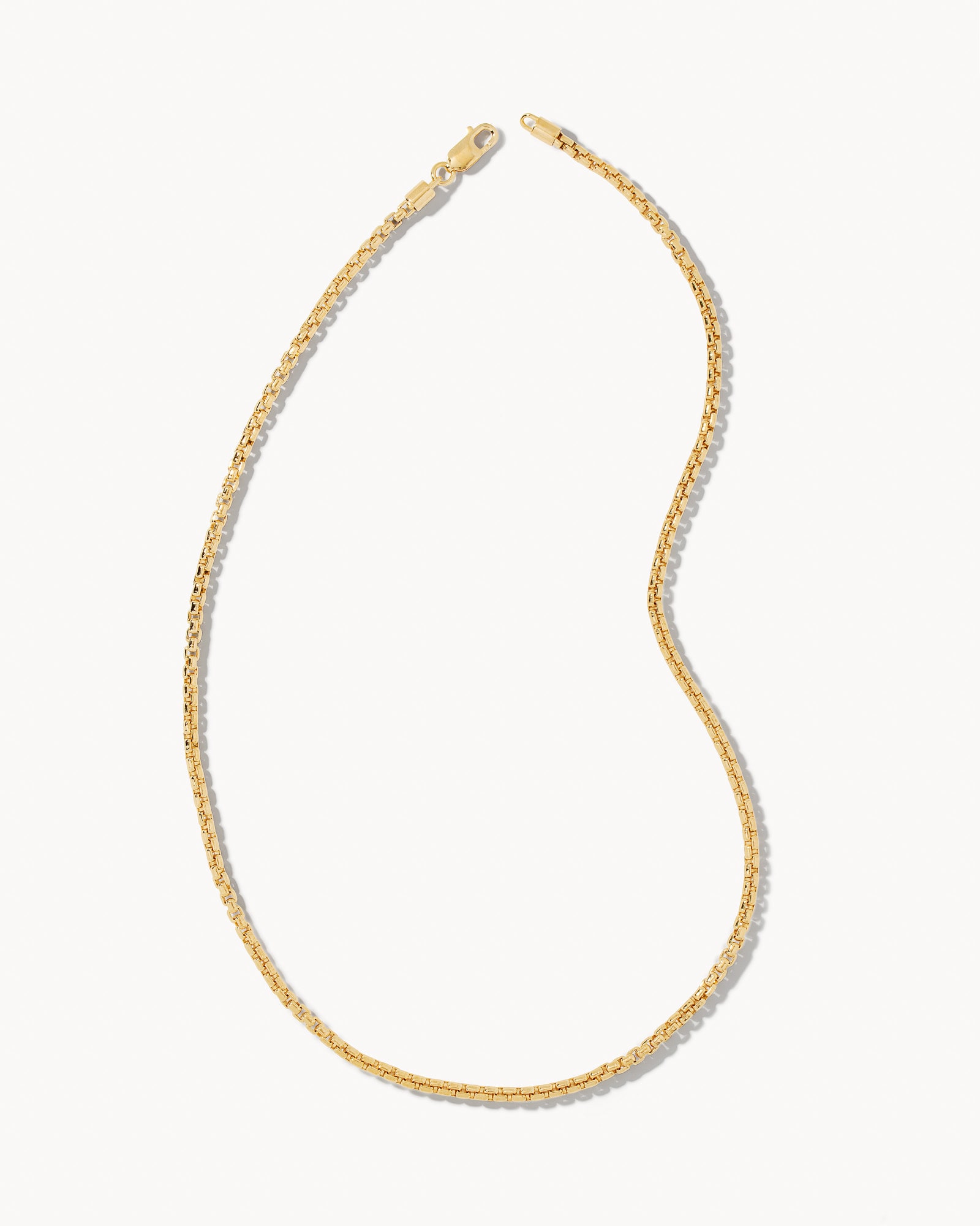 Beck Round Box Chain Necklace in 18k Oxidized Gold Vermeil