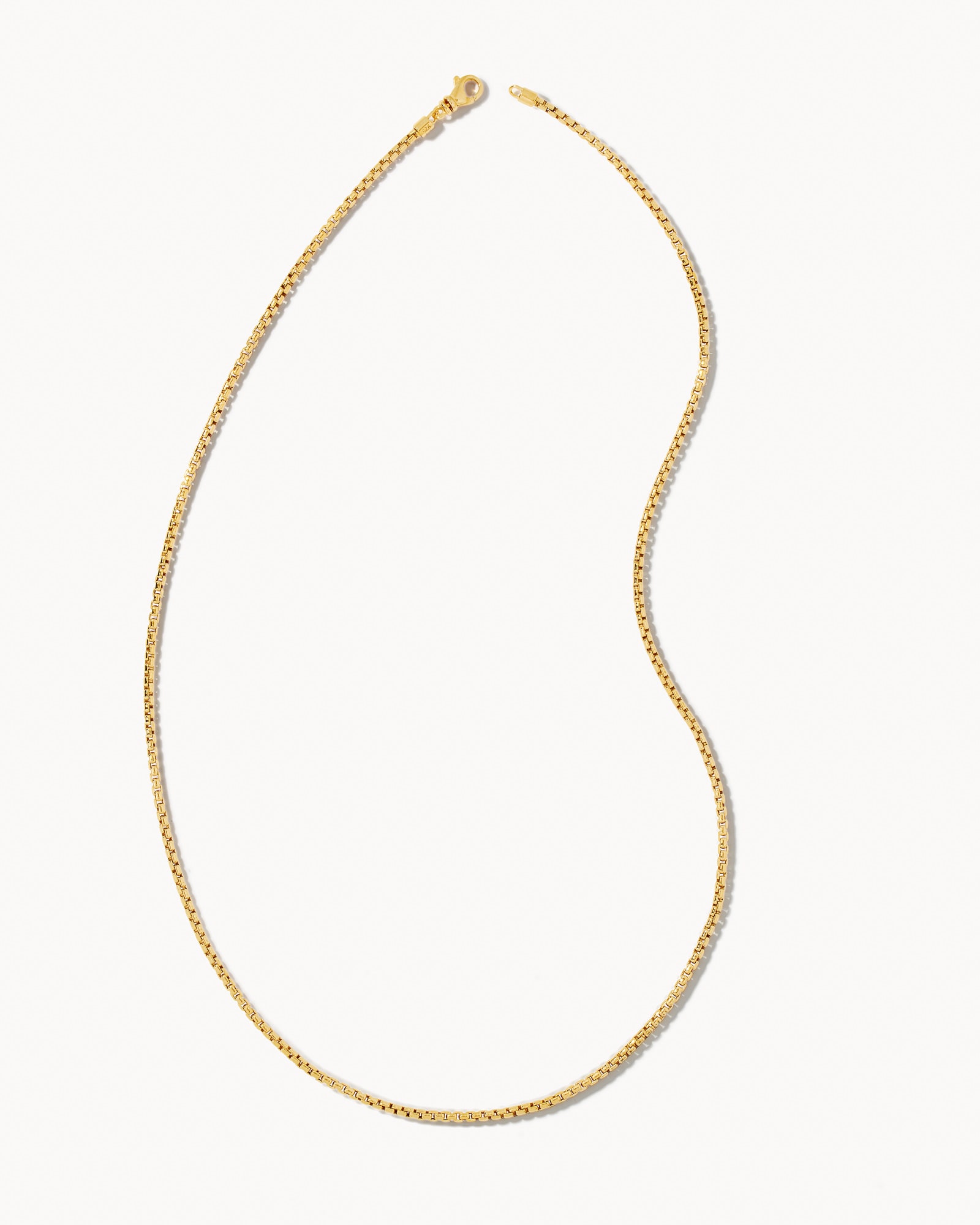 Beck 24" Thin Round Box Chain Necklace in 18k Oxidized Gold Vermeil