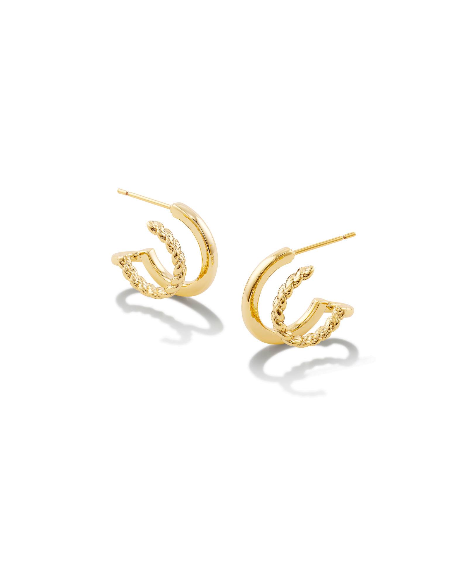 Olivia Huggie Earrings in Gold