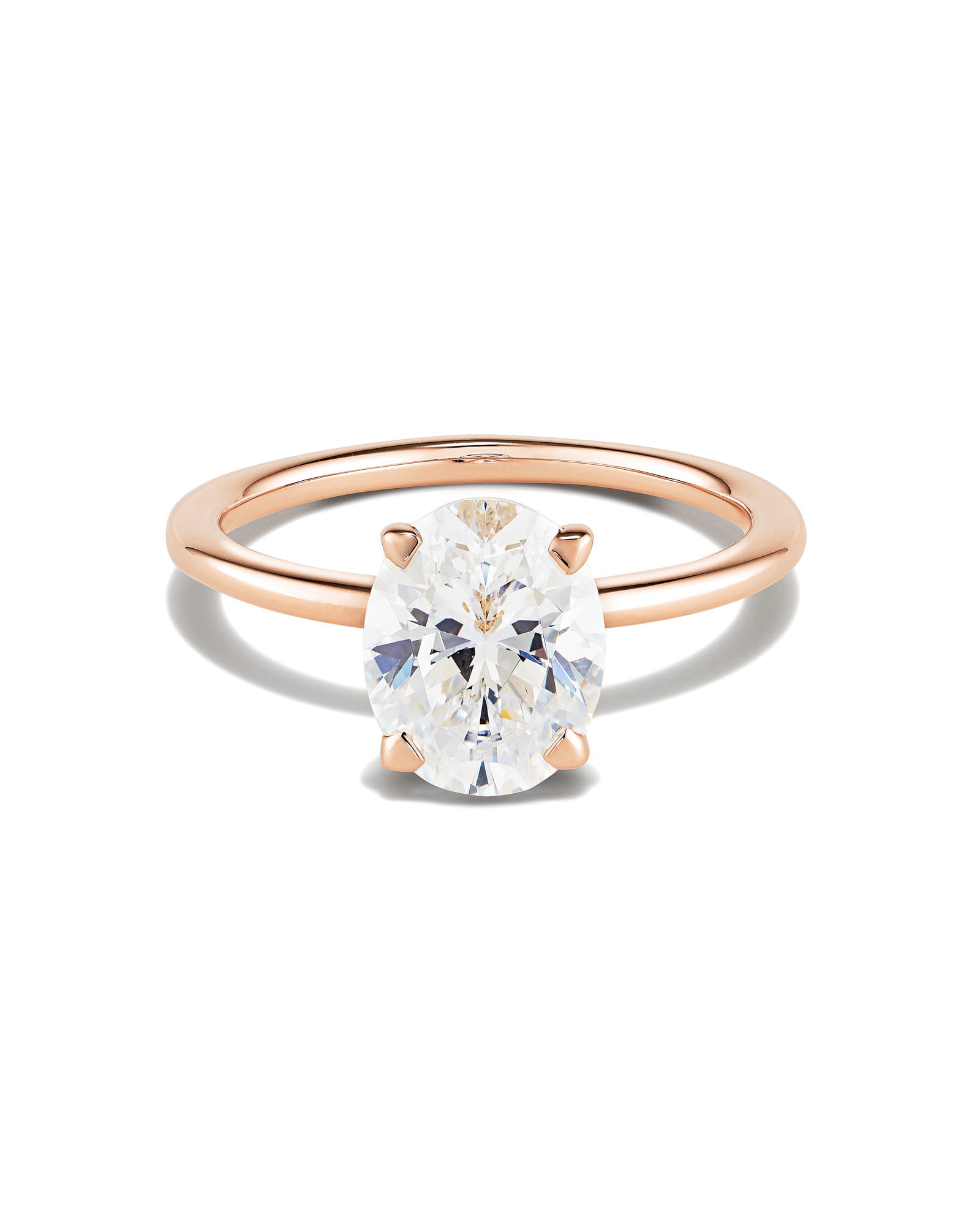 Classic 1 Carat Rose Gold Oval Engagement Ring. Rose Gold 