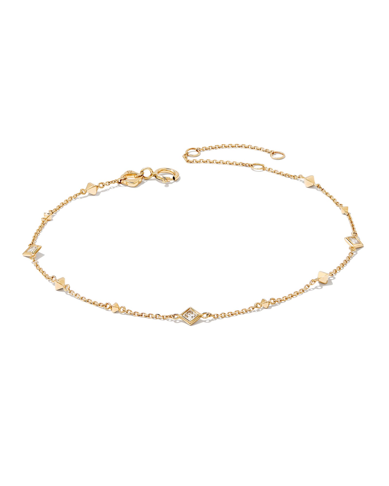 Michelle 14k Gold Delicate Bracelet in White Diamond