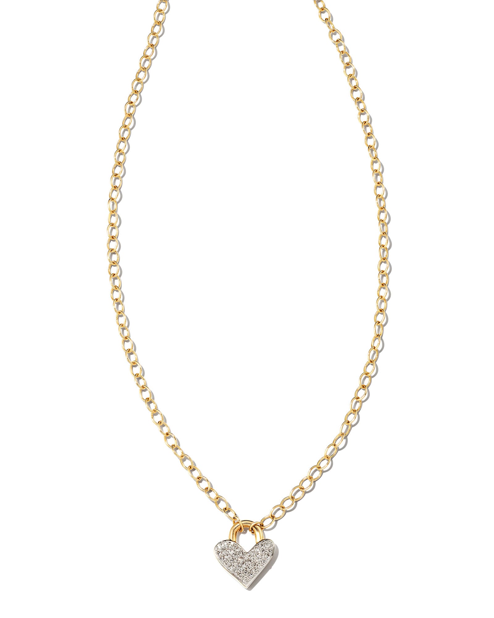 14K Solid Gold Initial Lock Necklace with Diamonds