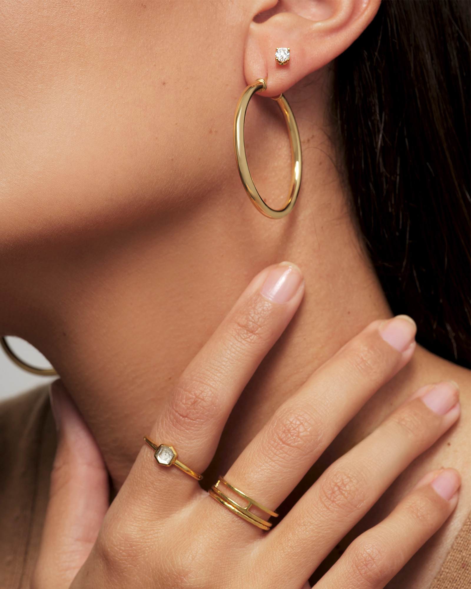 Tube Large 40mm Hoop Earrings in 18k Gold Vermeil | Kendra Scott