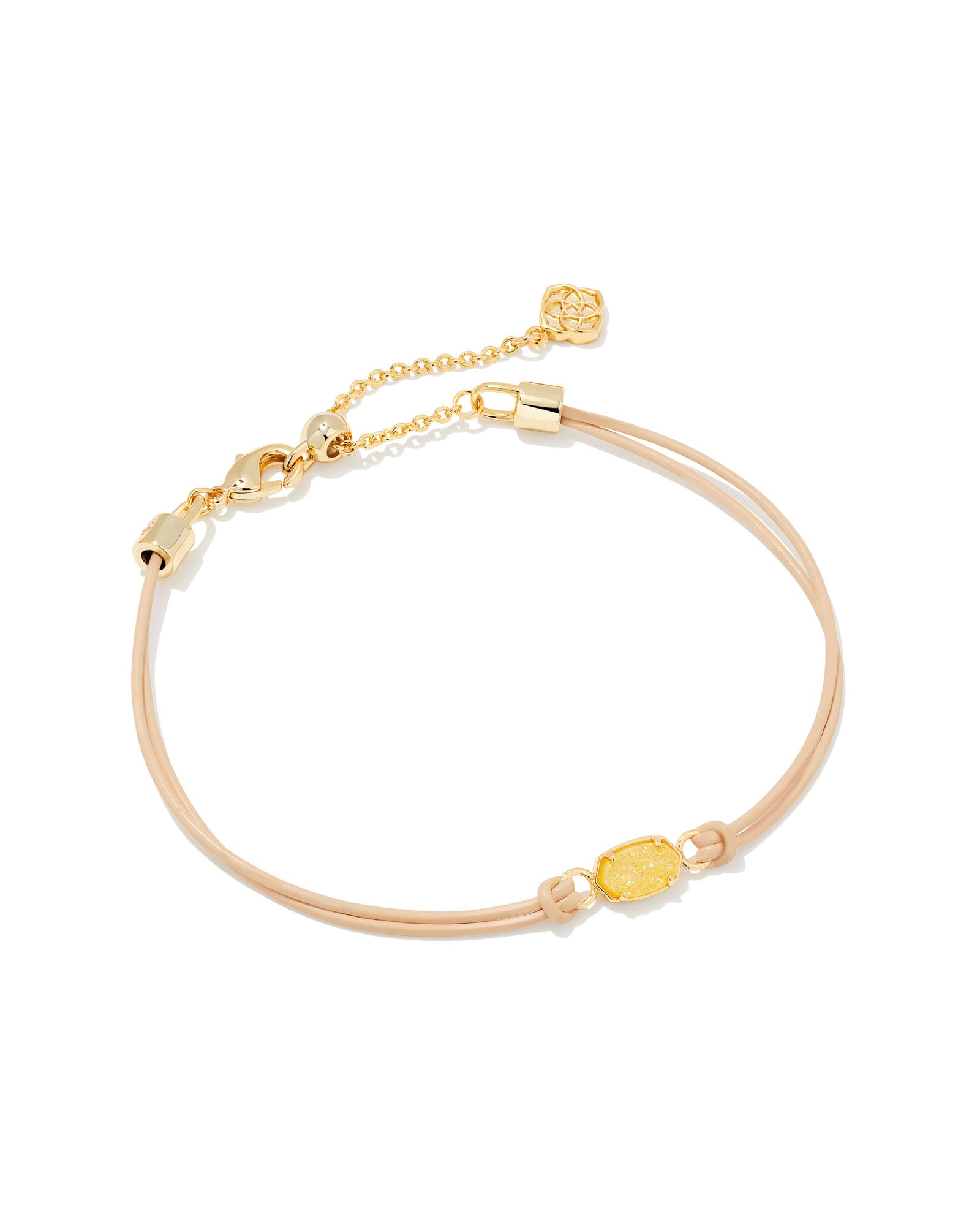 Emilie Gold Corded Bracelet in Light Yellow Drusy image number 0.0