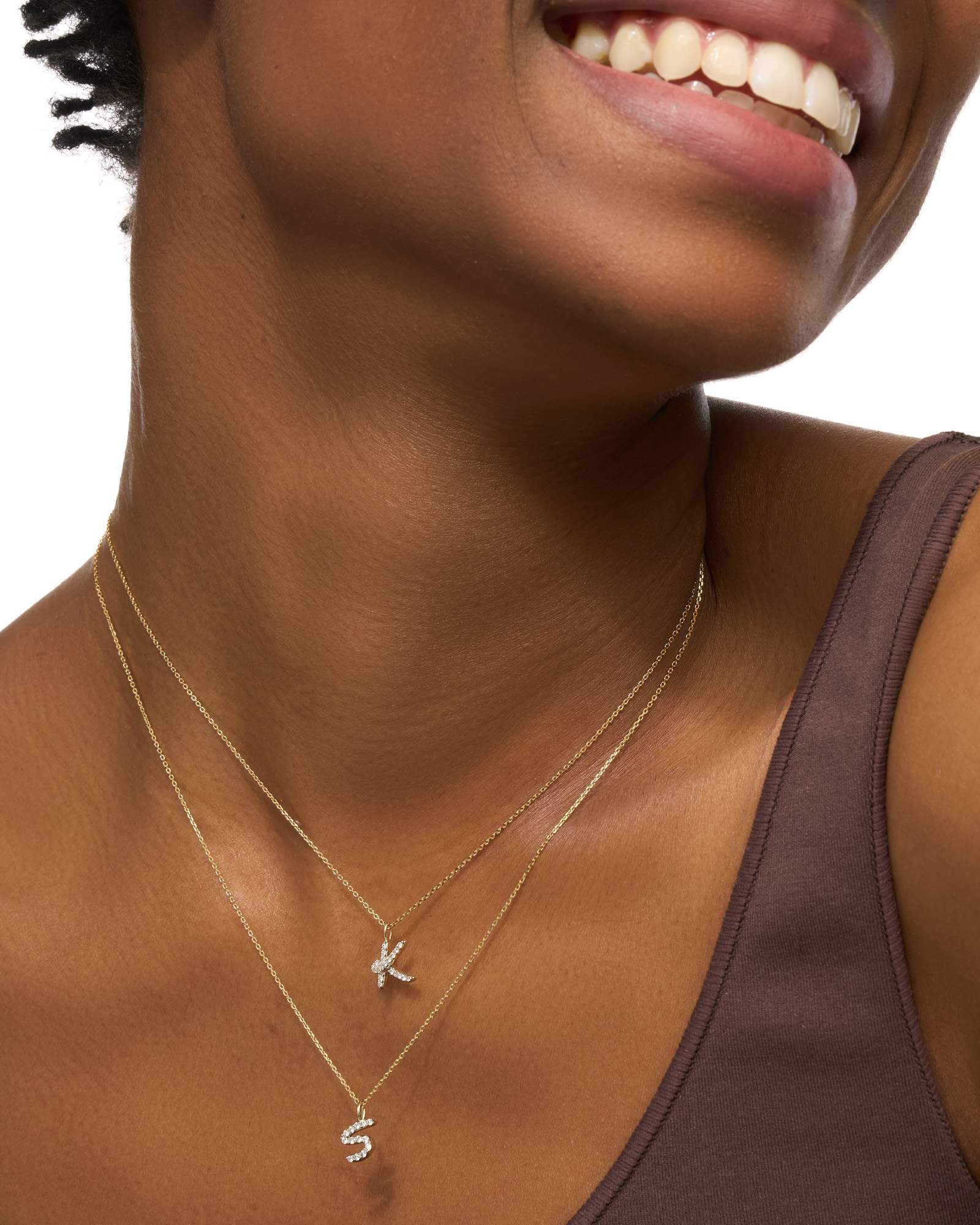 Real diamond k necklace cheap