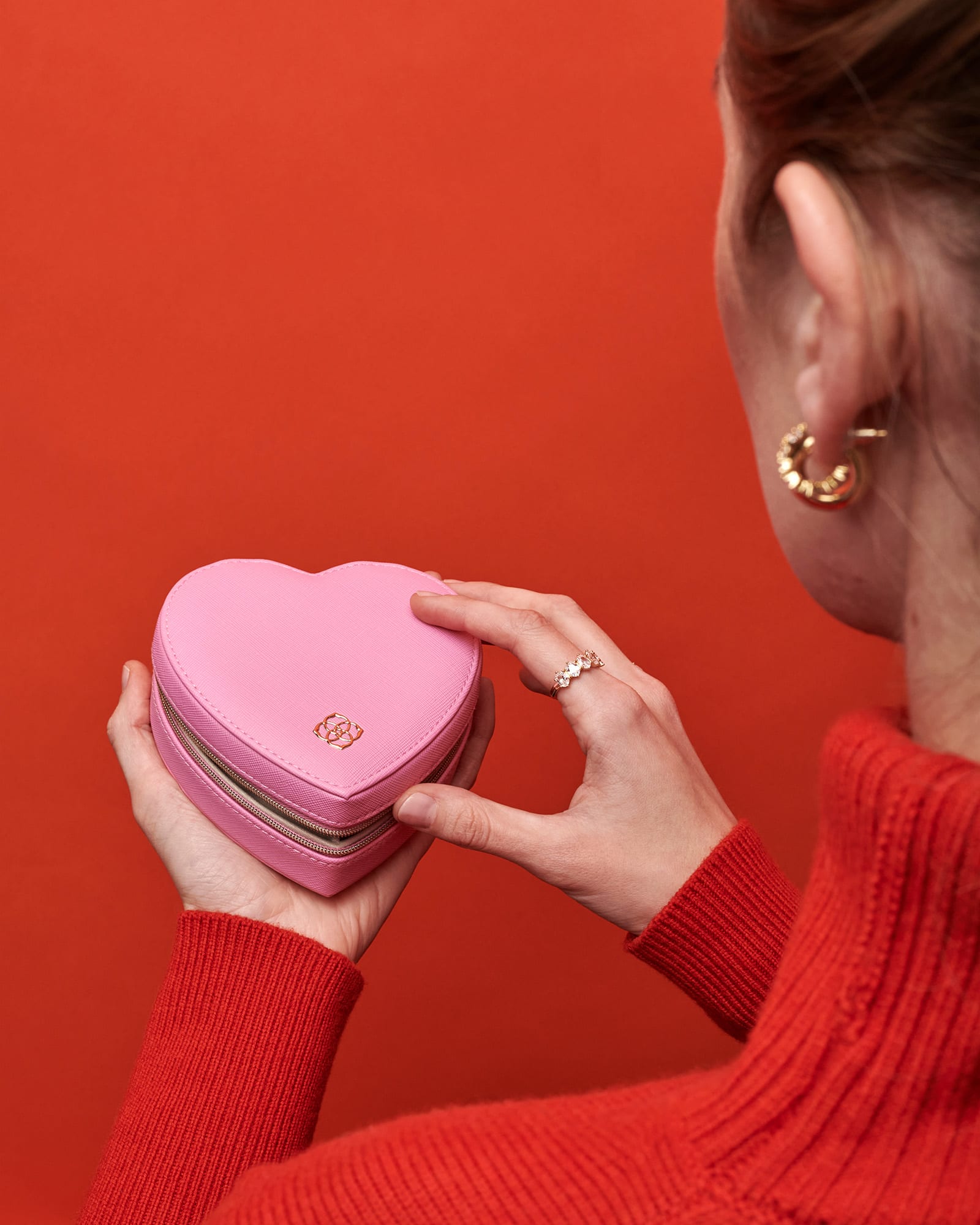 Heart Jewelry Case in Pink
