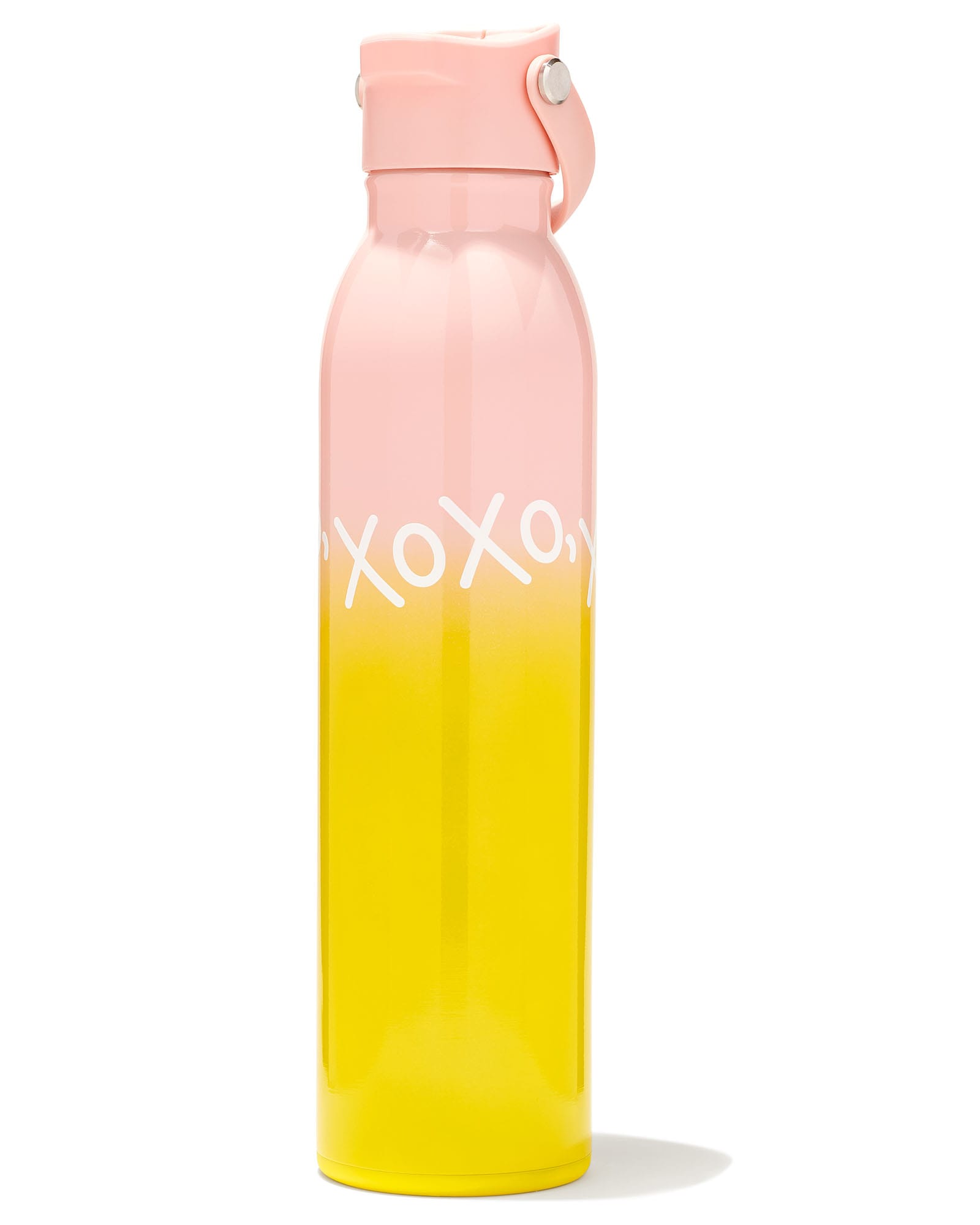 XOXO Water Bottle in Pink and Yellow Ombre