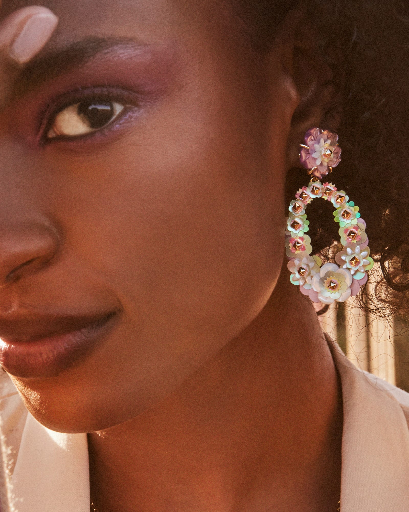 Deliah Convertible Gold Statement Earrings in Pastel Mix