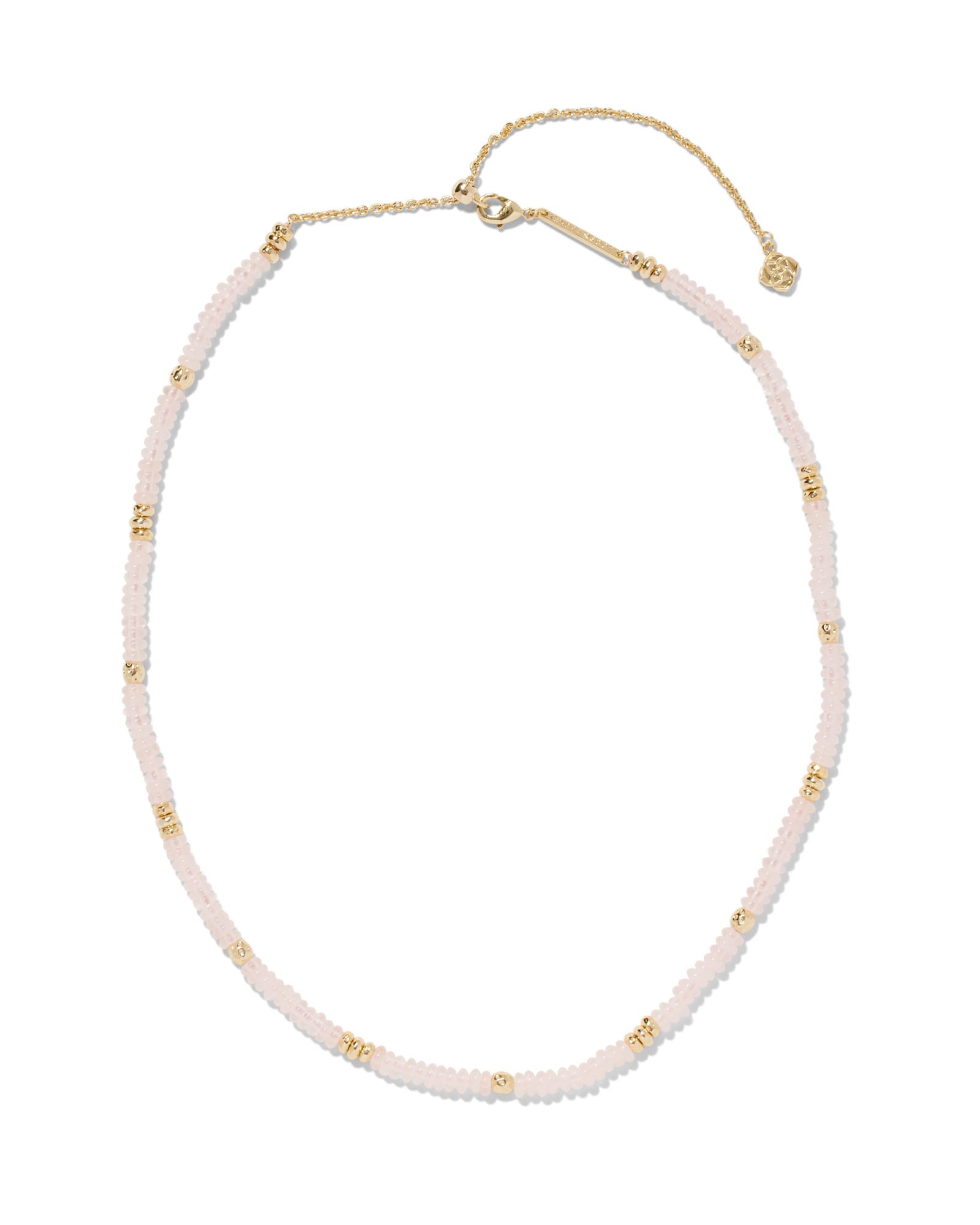 Deliah Gold Strand Necklace in Rose Quartz