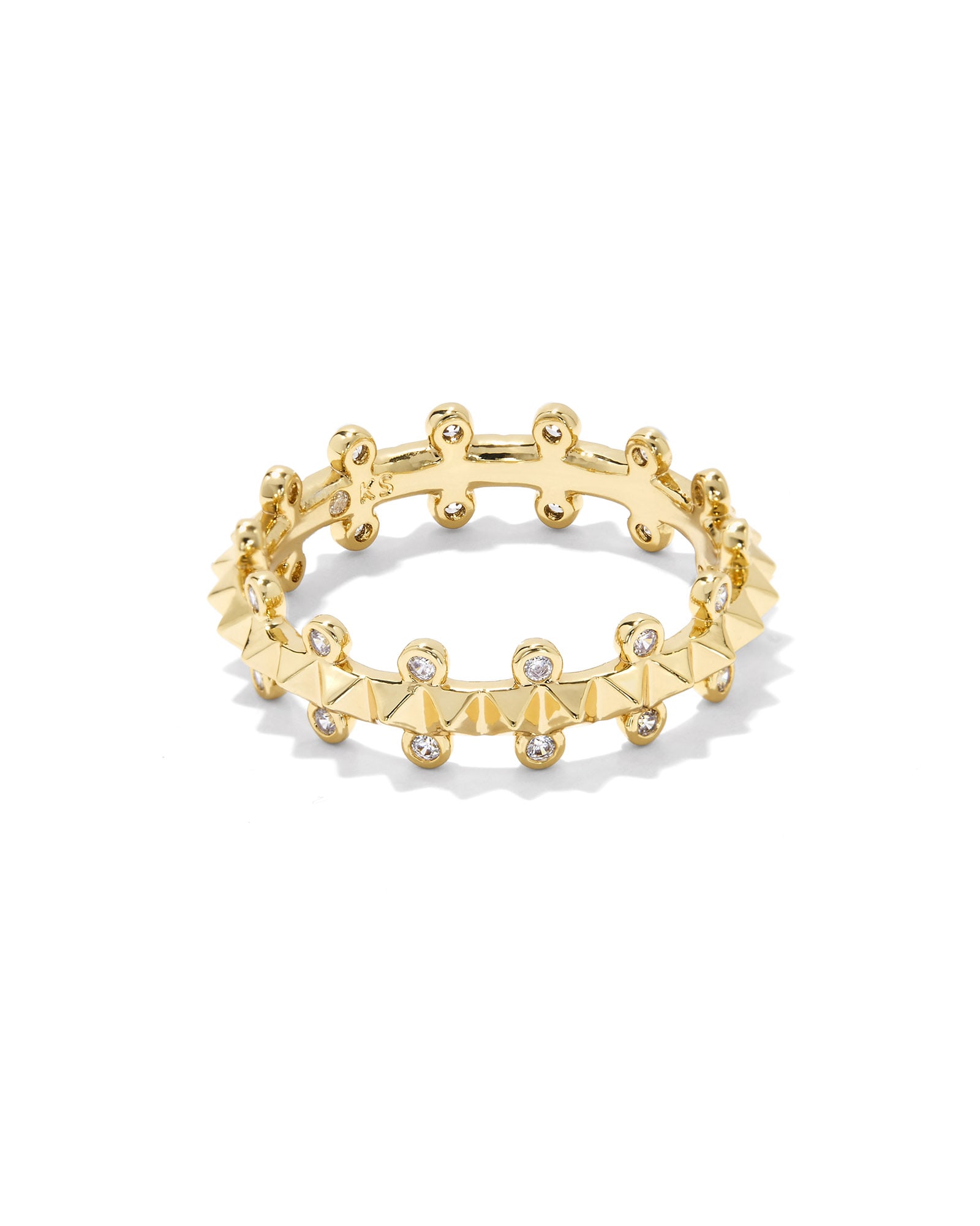 Jada Gold Band Ring White Crystal