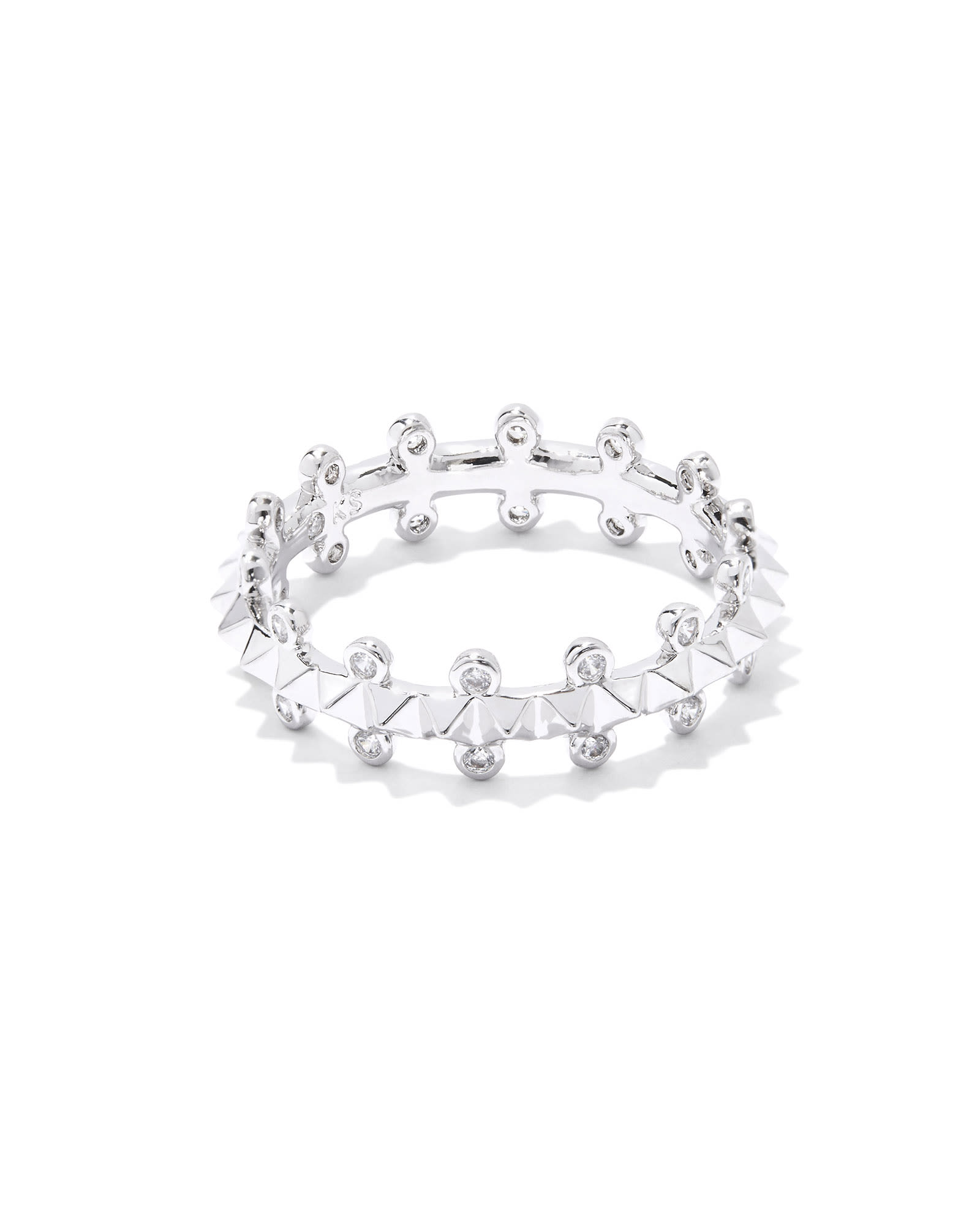 Jada Silver Band Ring White CZ