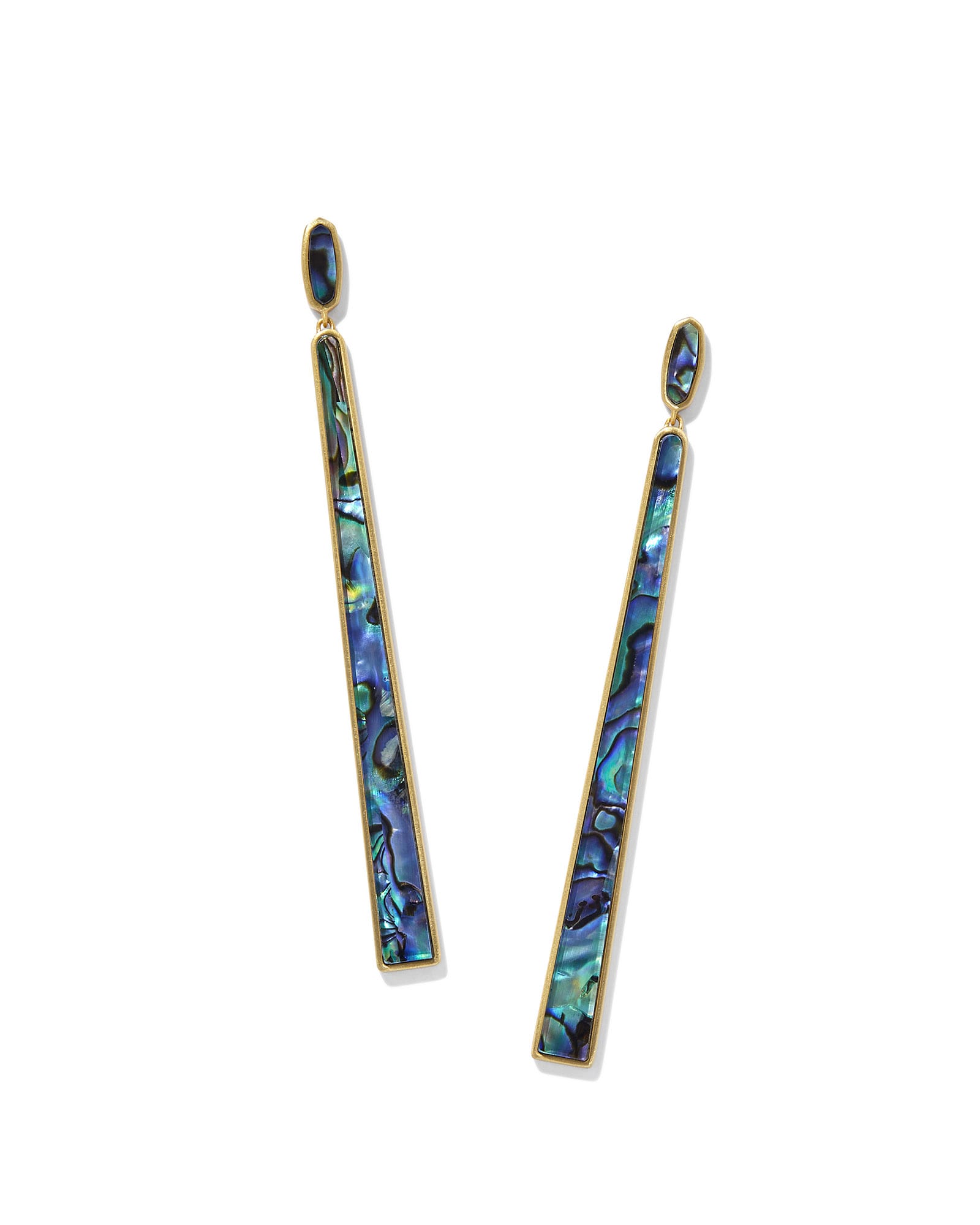 Brooklyn Gold Shell Drop Earrings in Abalone Shell