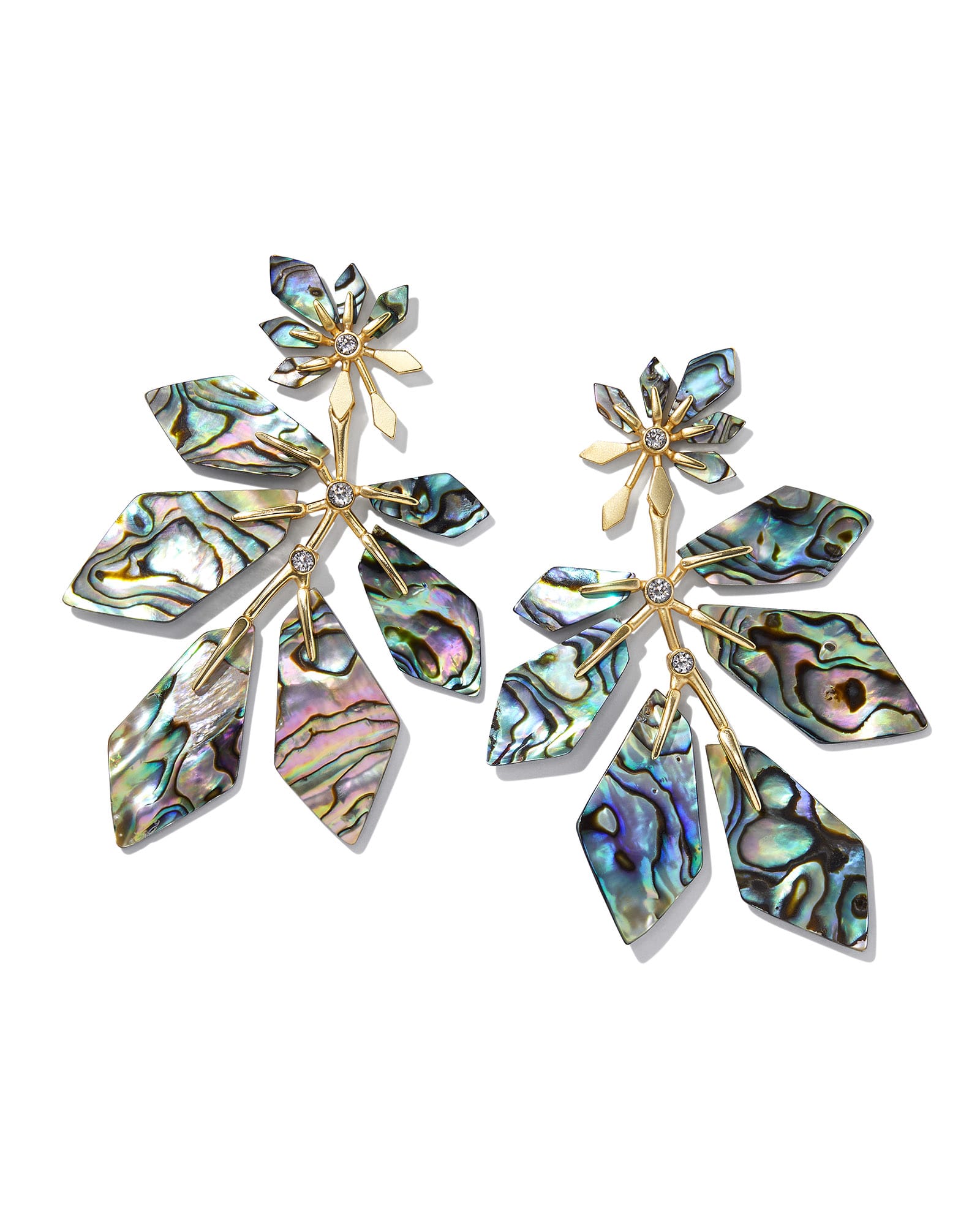 Jaylin Gold Statement Earrings in Abalone Shell