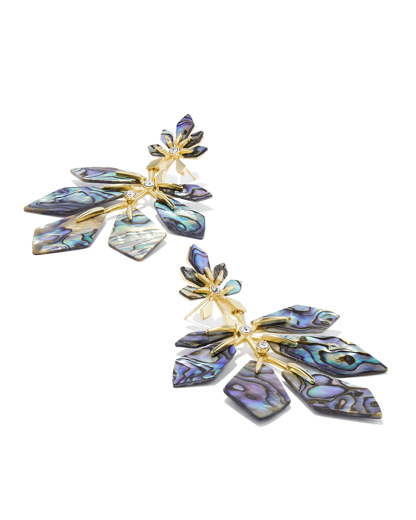 Jaylin Gold Statement Earrings in Abalone Shell