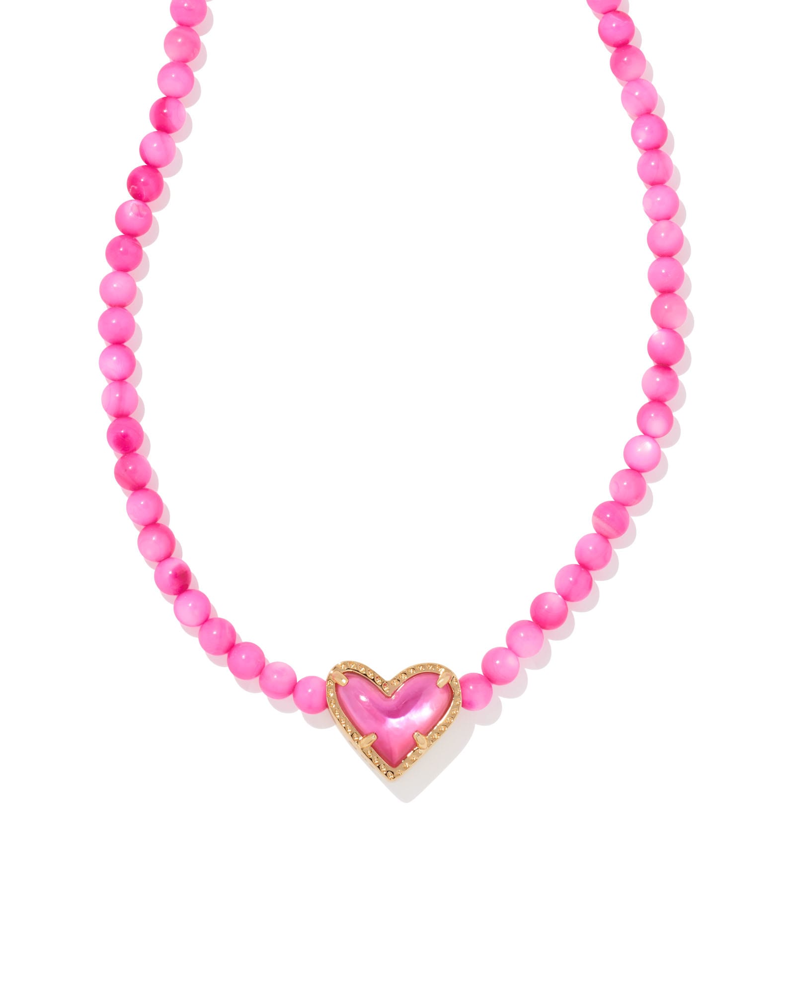 Bright Magenta Pink Heart Beads for Valentine' Day, Hot Pink Beads 