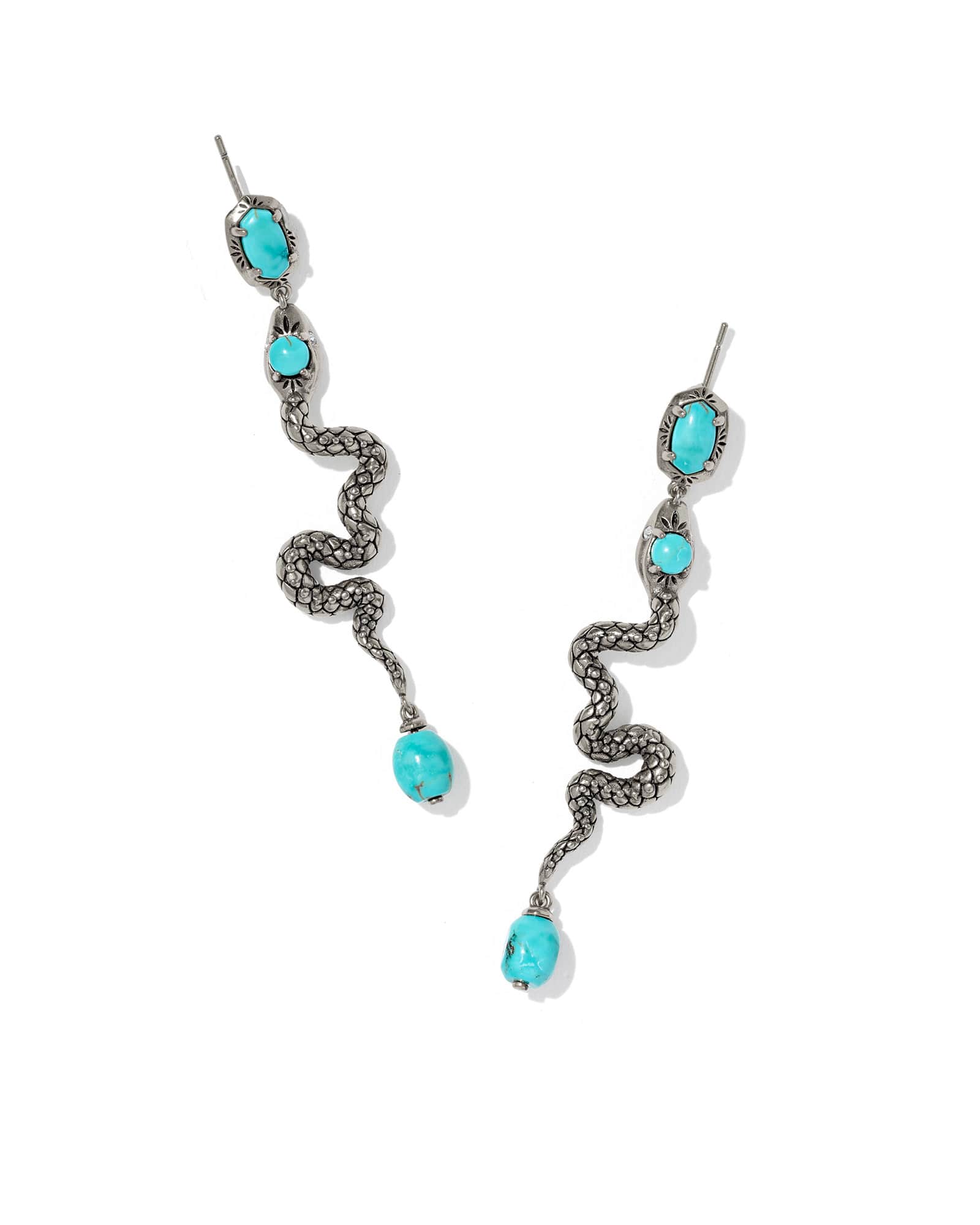 Kendra Scott Snake Linear Earrings Silver 1