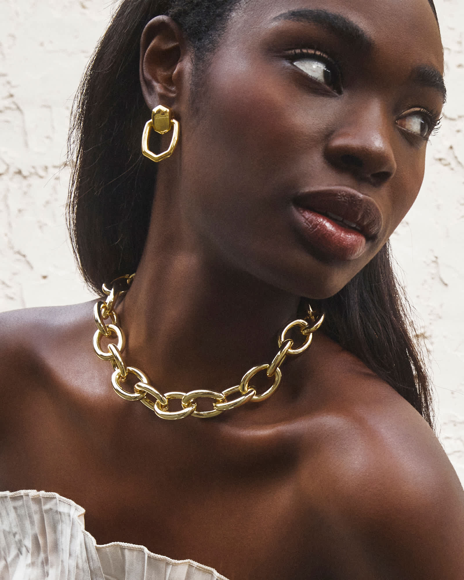 Kaia Gold Open Frame Earrings