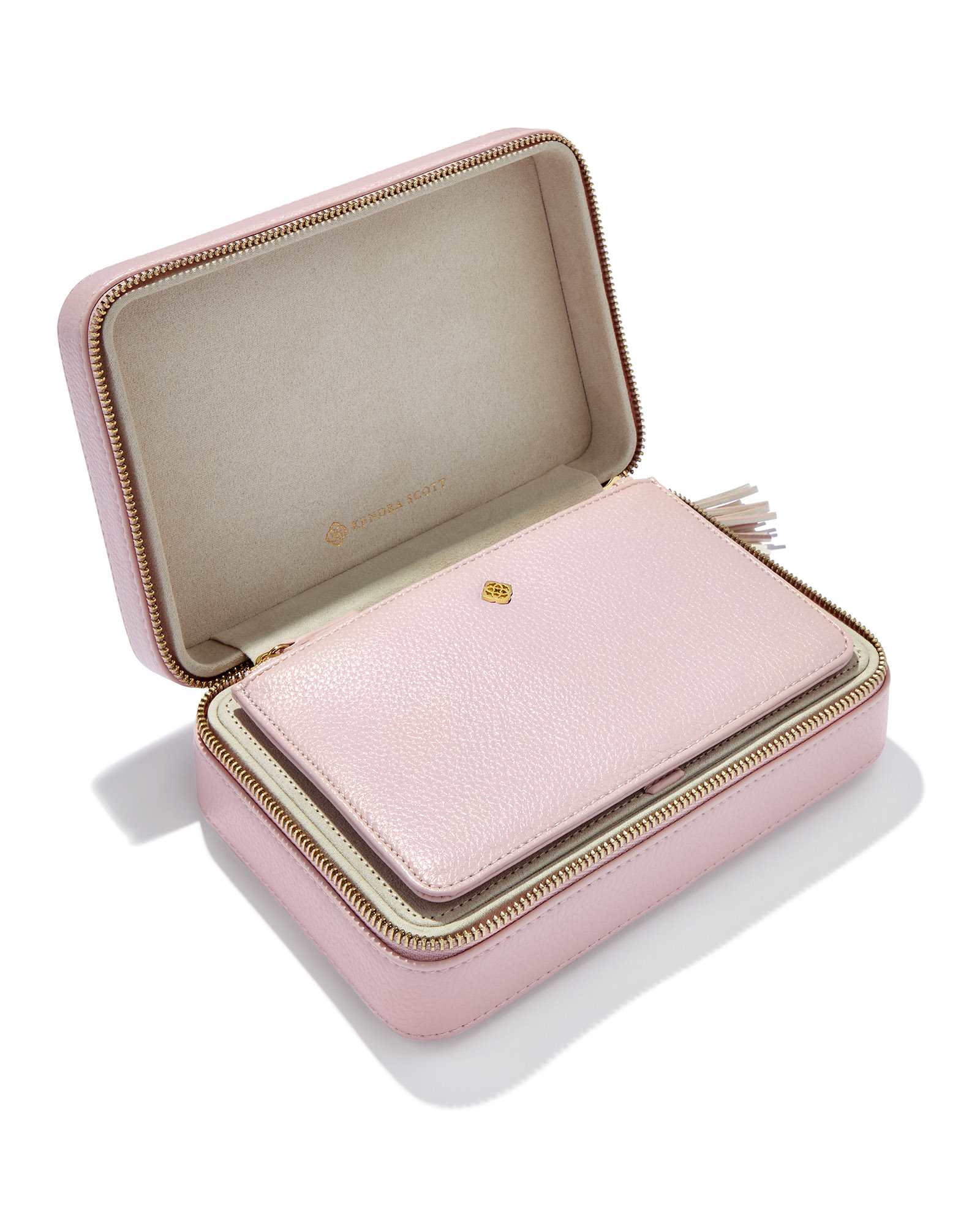 Medium Zip Jewelry Case in Blush Pink