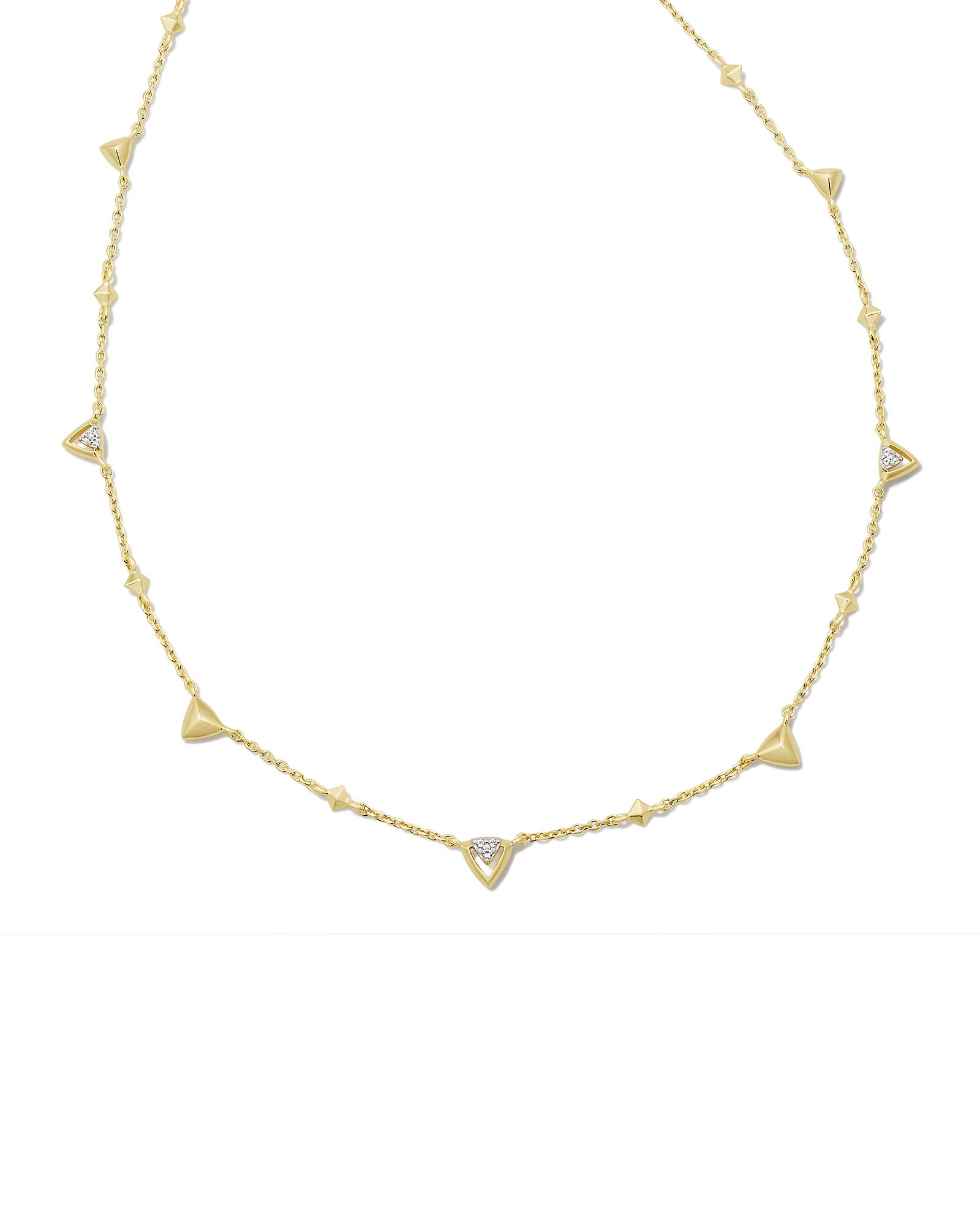 Spencer 18k Gold Vermeil Strand Necklace in White Topaz