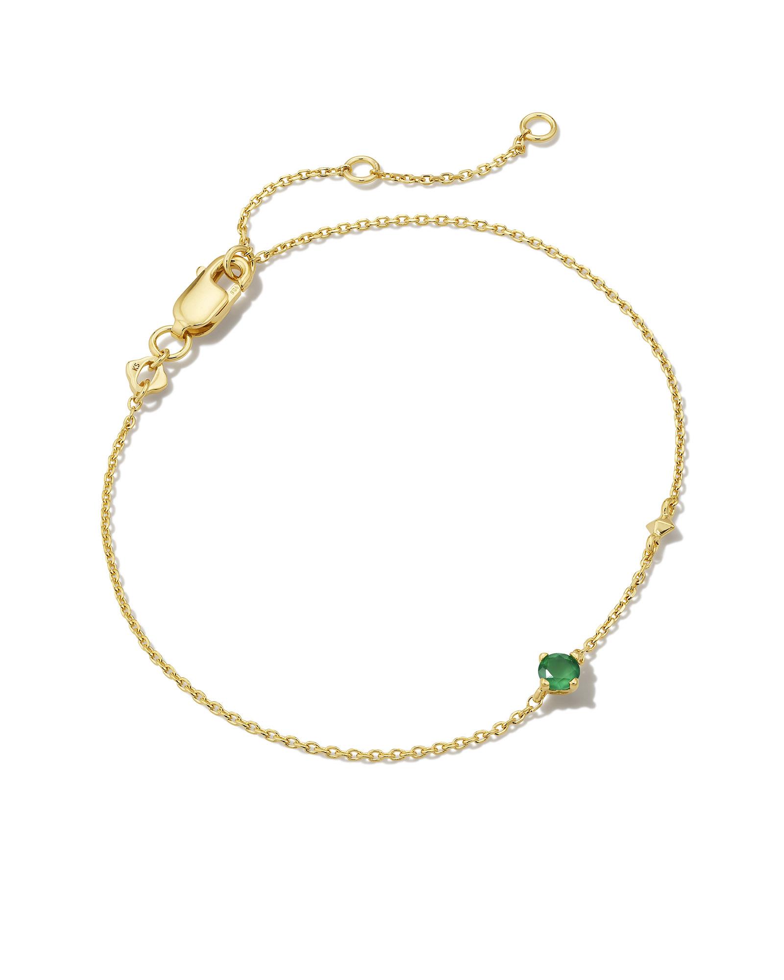 Maisie 18k Gold Vermeil Delicate Chain Bracelet in White