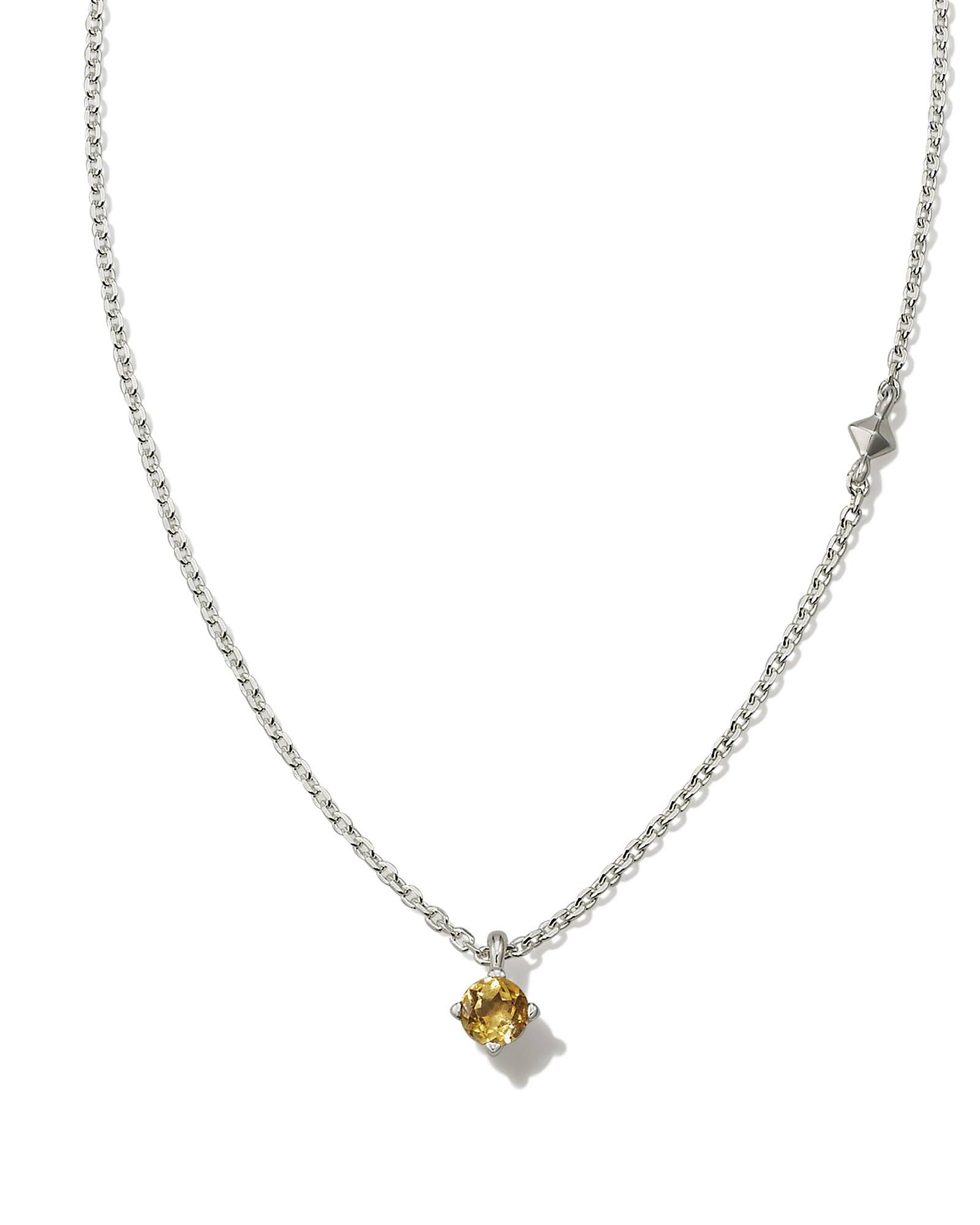 Maisie Sterling Silver Pendant Necklace in Orange Citrine