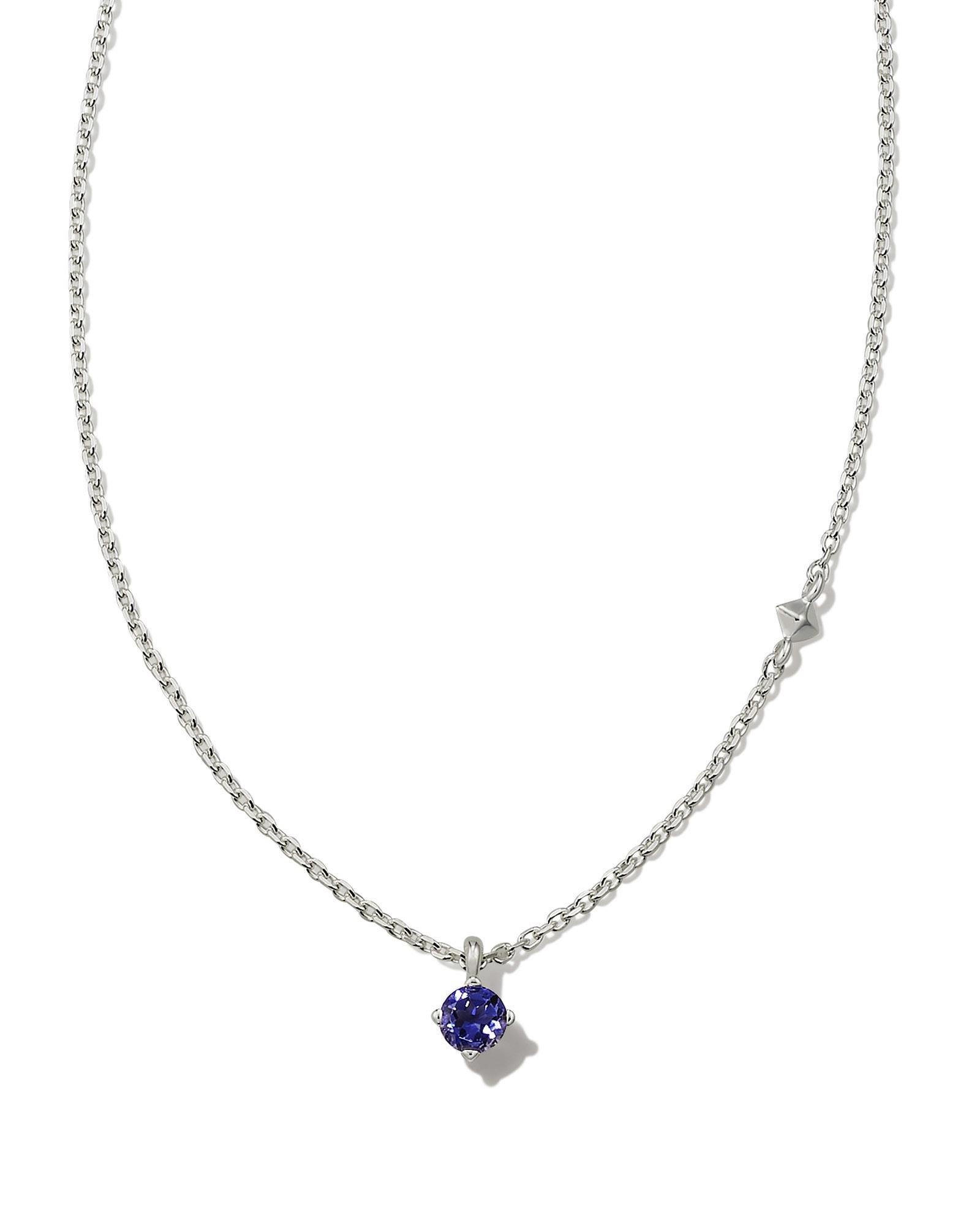 Maisie Sterling Silver Pendant Necklace in Blue Iolite