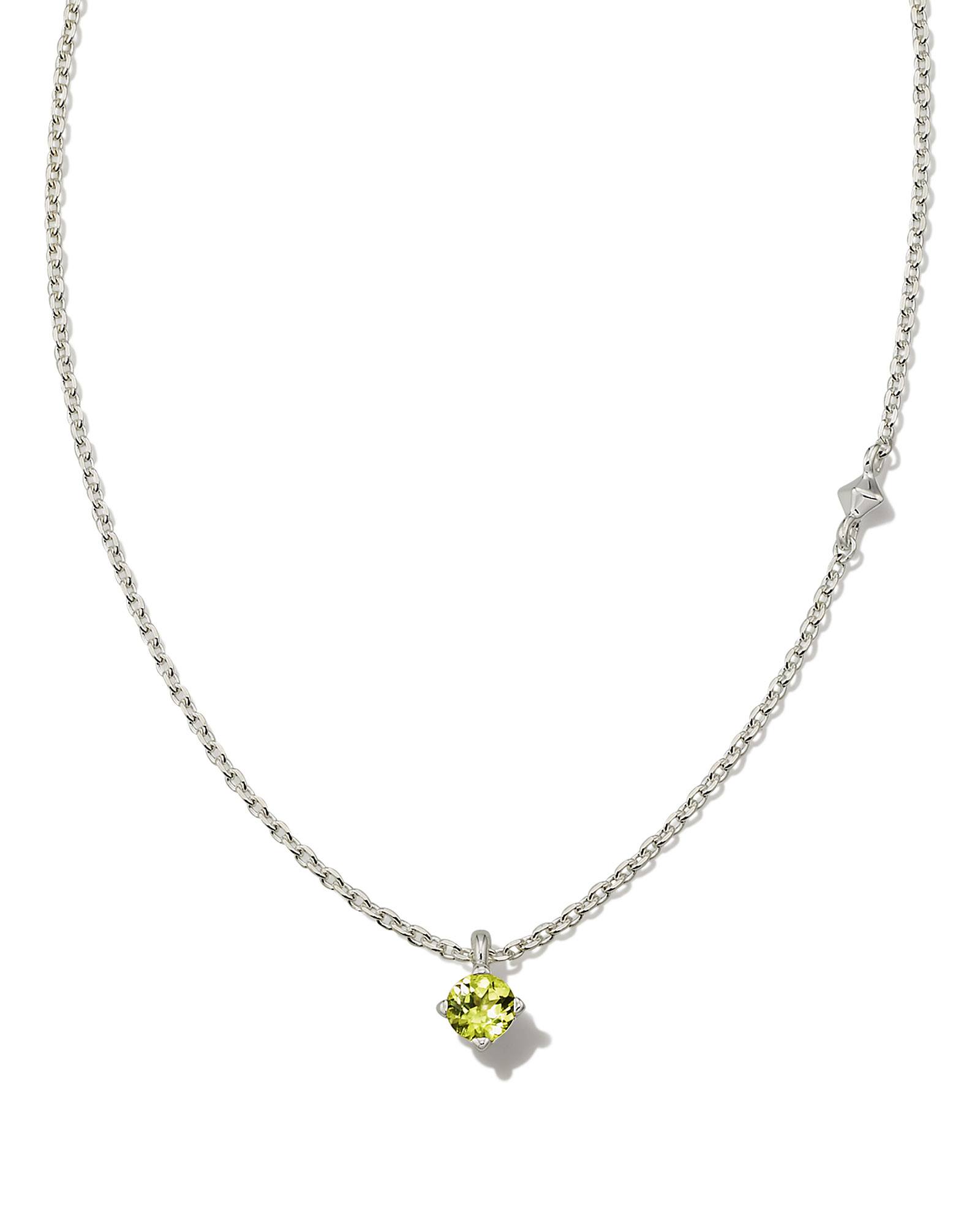 Maisie Sterling Silver Pendant Necklace in Peridot