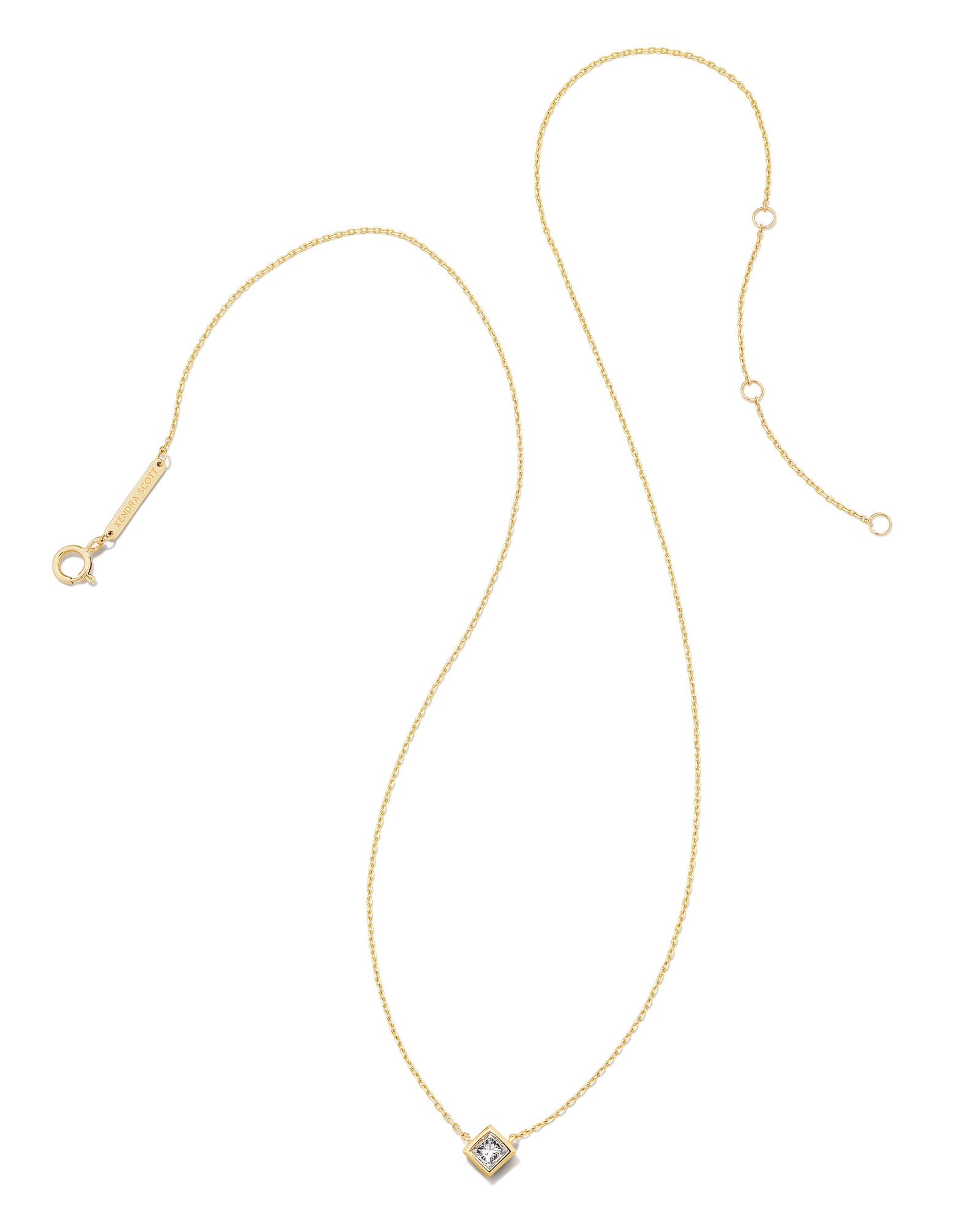 Michelle 14k Gold Pendant Necklace in White Diamond