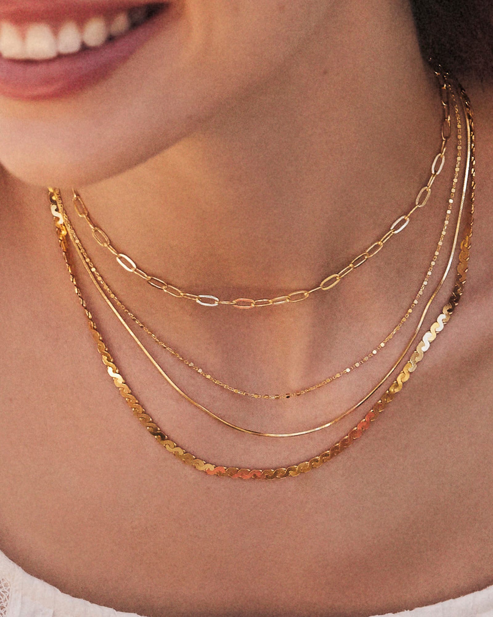 Large Serpentine Chain Necklace in 18k Gold Vermeil