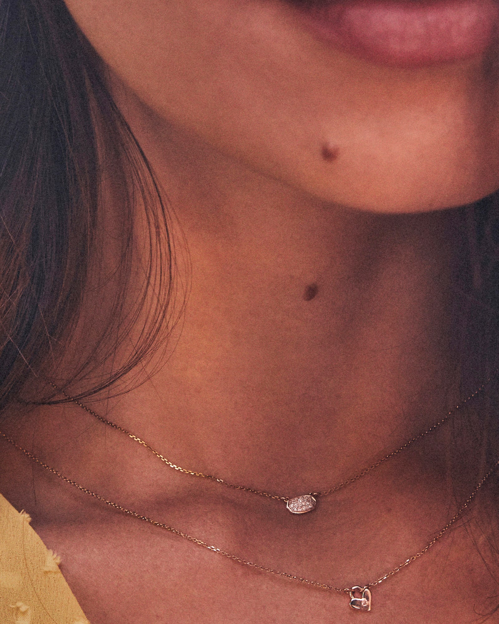 Tiny Heart Padlock 14k Gold Pendant Necklace in White Diamond