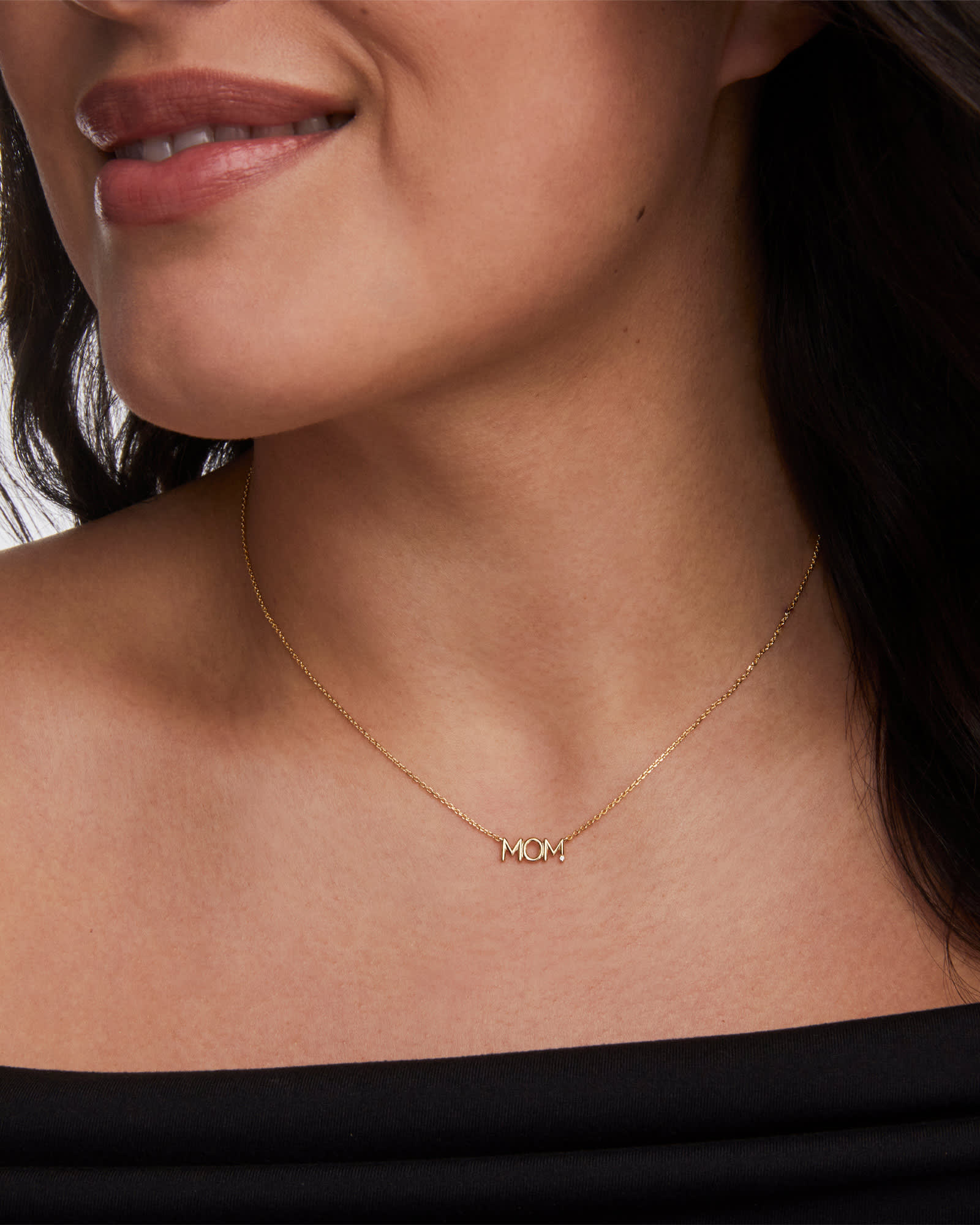 Mom Sparkle 18k Gold Vermeil Short Pendant Necklace | Kendra