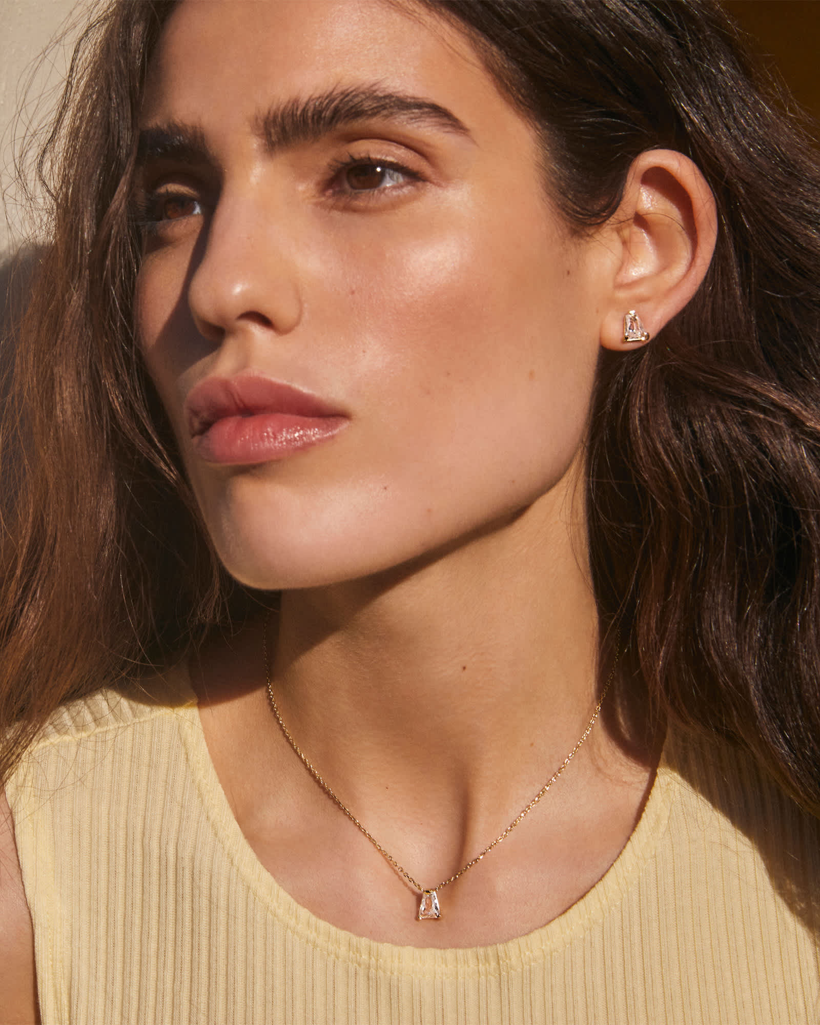 Brass and Crystal Golden Shadow Star of David Pendant Necklace Brass and Crystal Golden Shadow Star of David Pendant Necklace