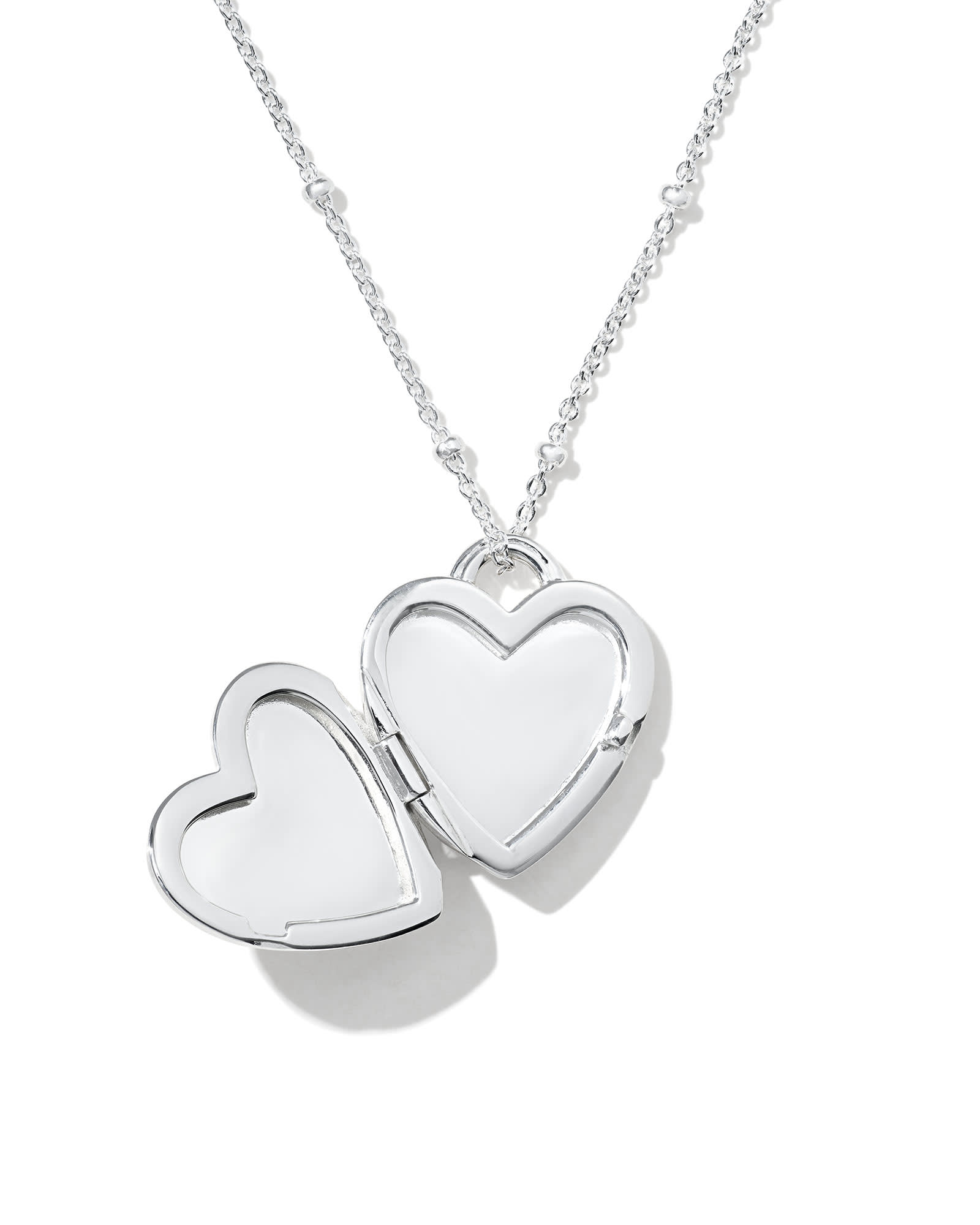 Meredith Sterling Silver Locket Necklace in White Topaz