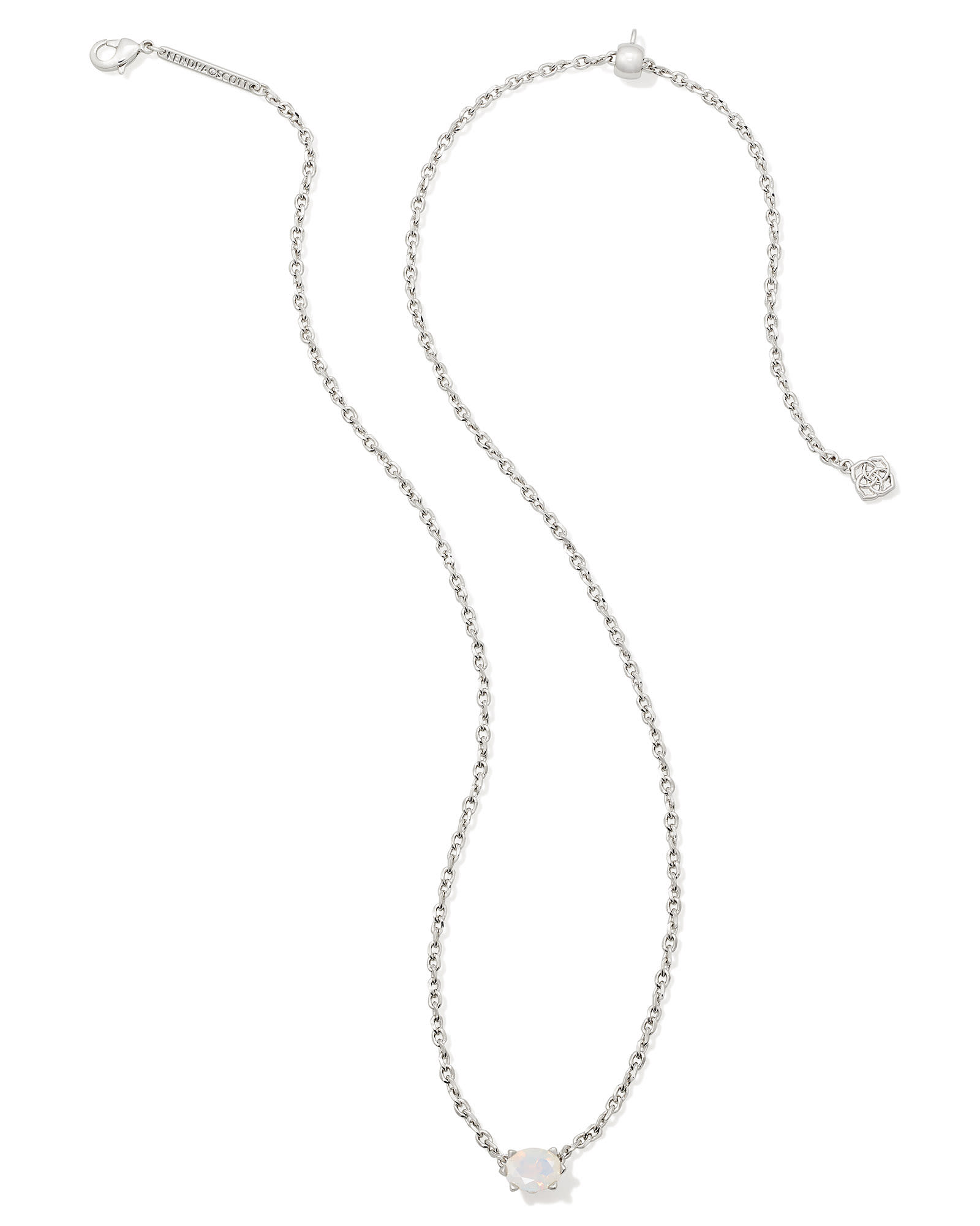 Cailin Silver Pendant Necklace in Champagne Opal Crystal
