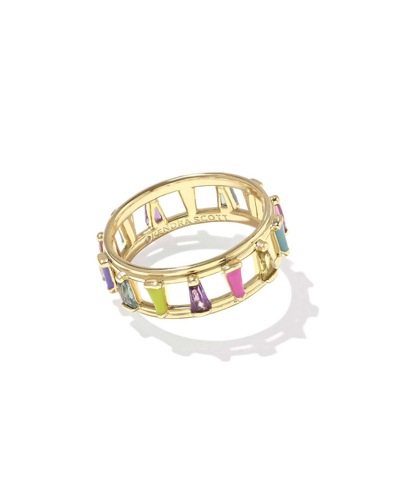 Kelsey Gold Band Ring Multi Mix