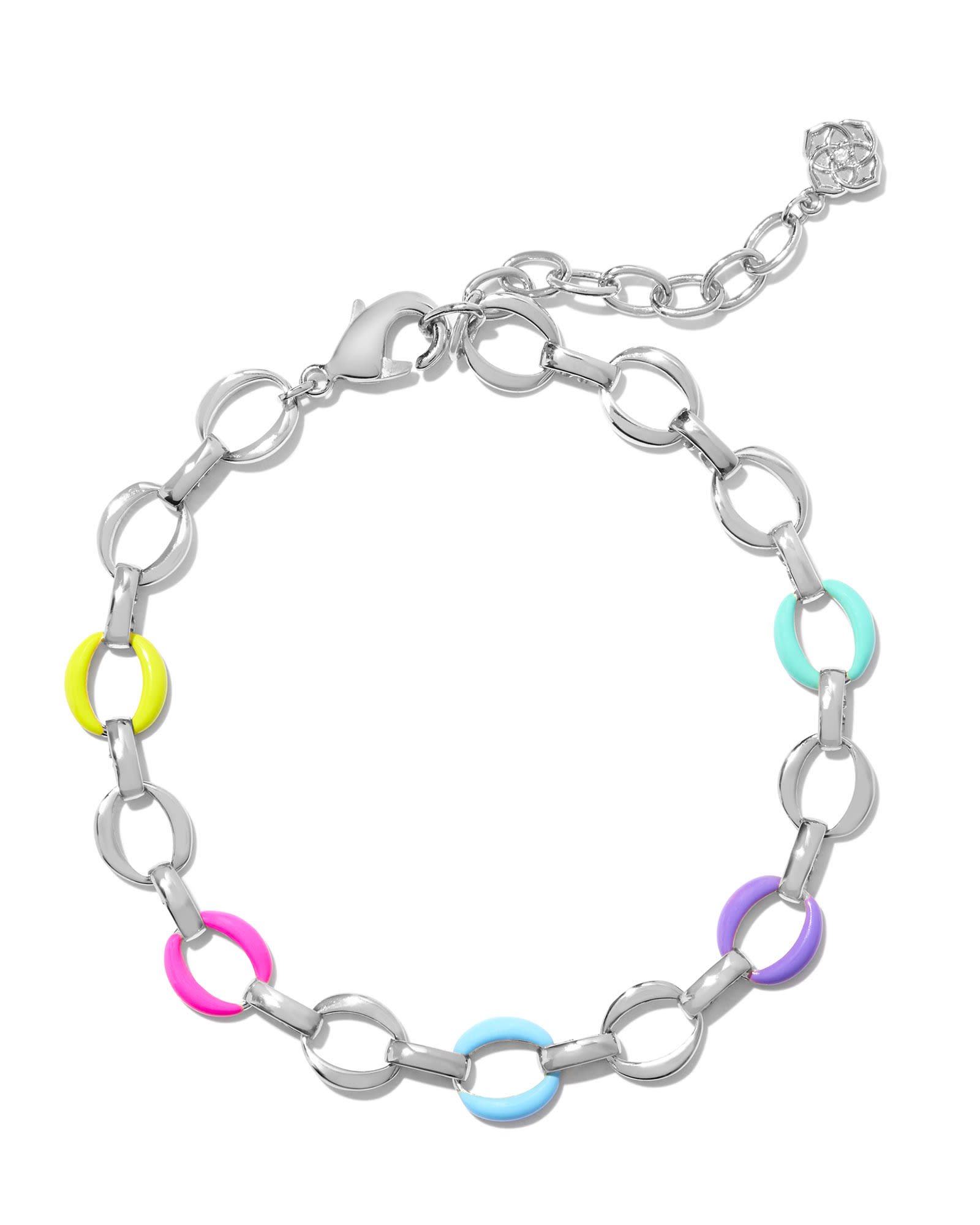 Kelsey Silver Chain Bracelet in Multi Mix