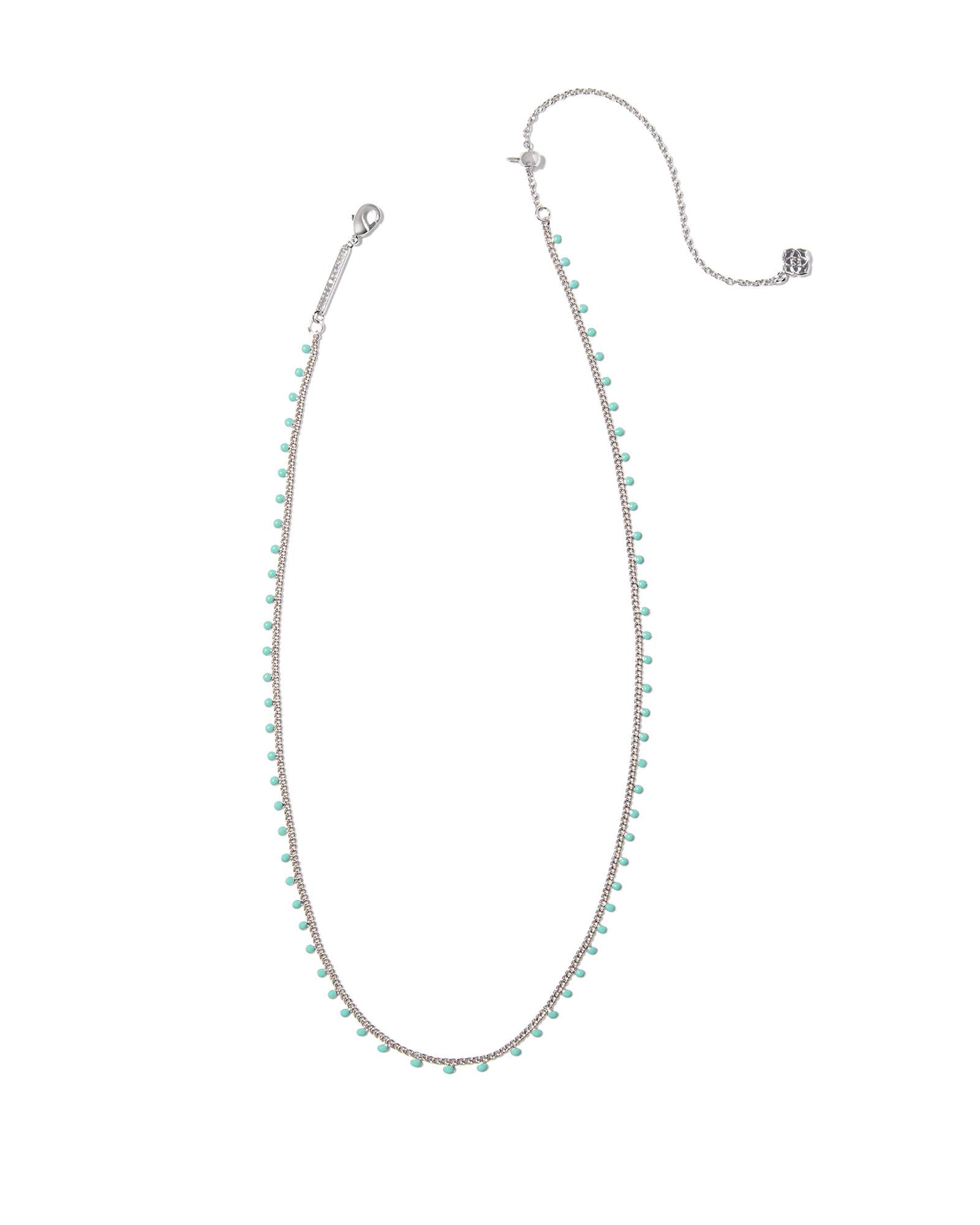 Kelsey Silver Strand Necklace in Turquoise Enamel