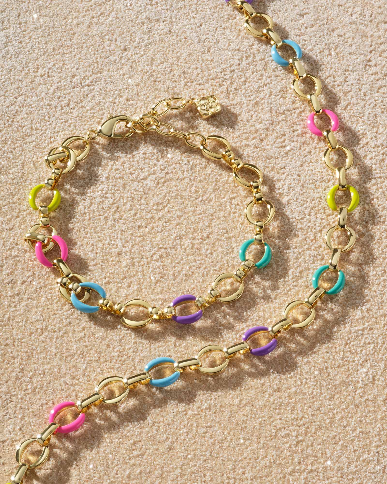 Kelsey Gold Chain Bracelet in Multi Mix