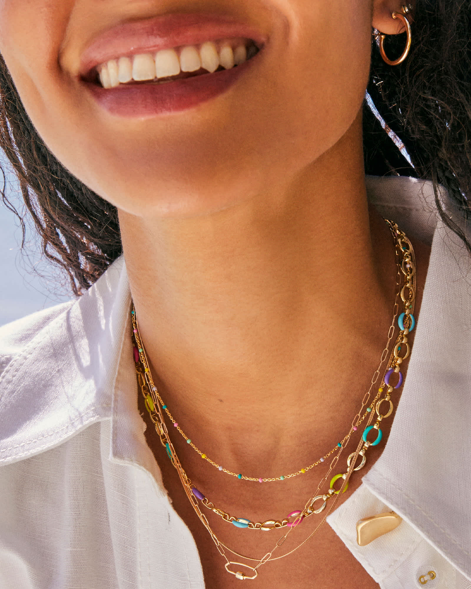 Kelsey Gold Chain Necklace in Multi Mix