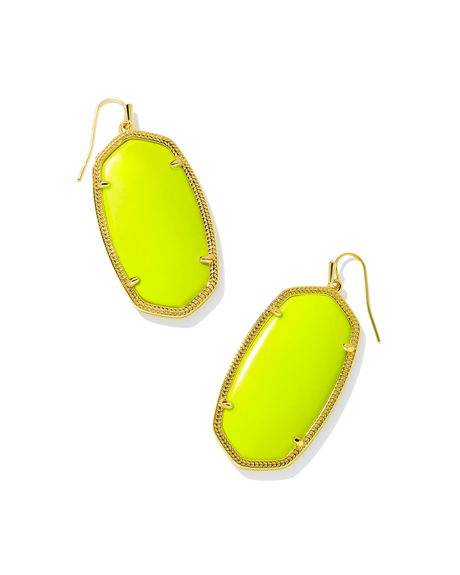 Danielle Gold Statement Earrings in Neon Magnesite