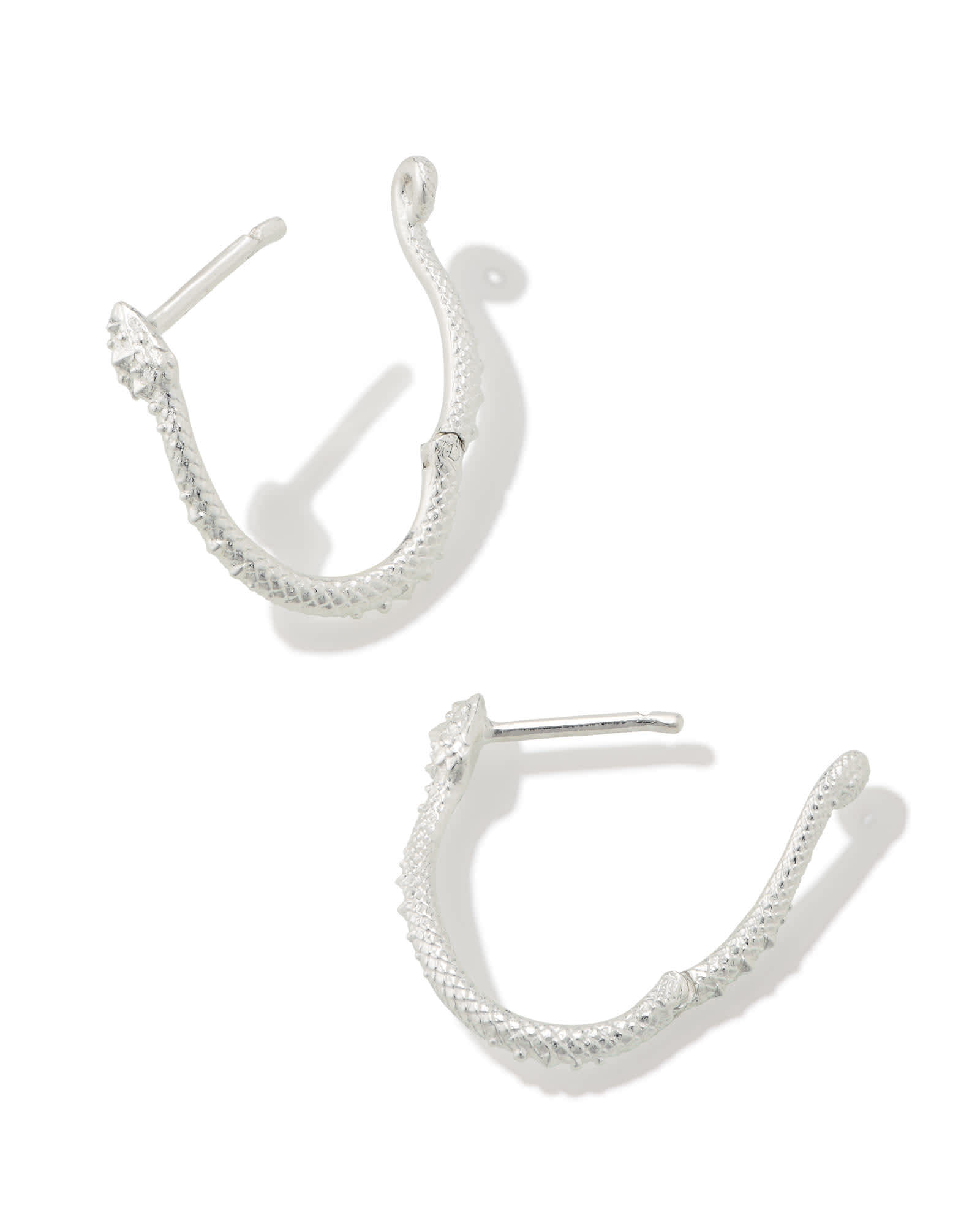 Snake Huggie Earrings in Sterling Silver